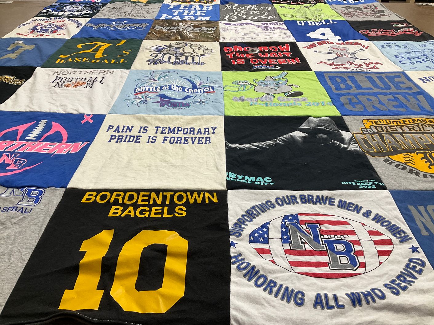 T-shirt quilt featuring northern baseball by Courtney from NJ