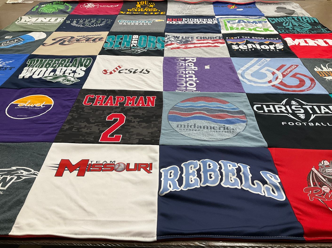 T-shirt quilt featuring team missouri by Jennifer from IL