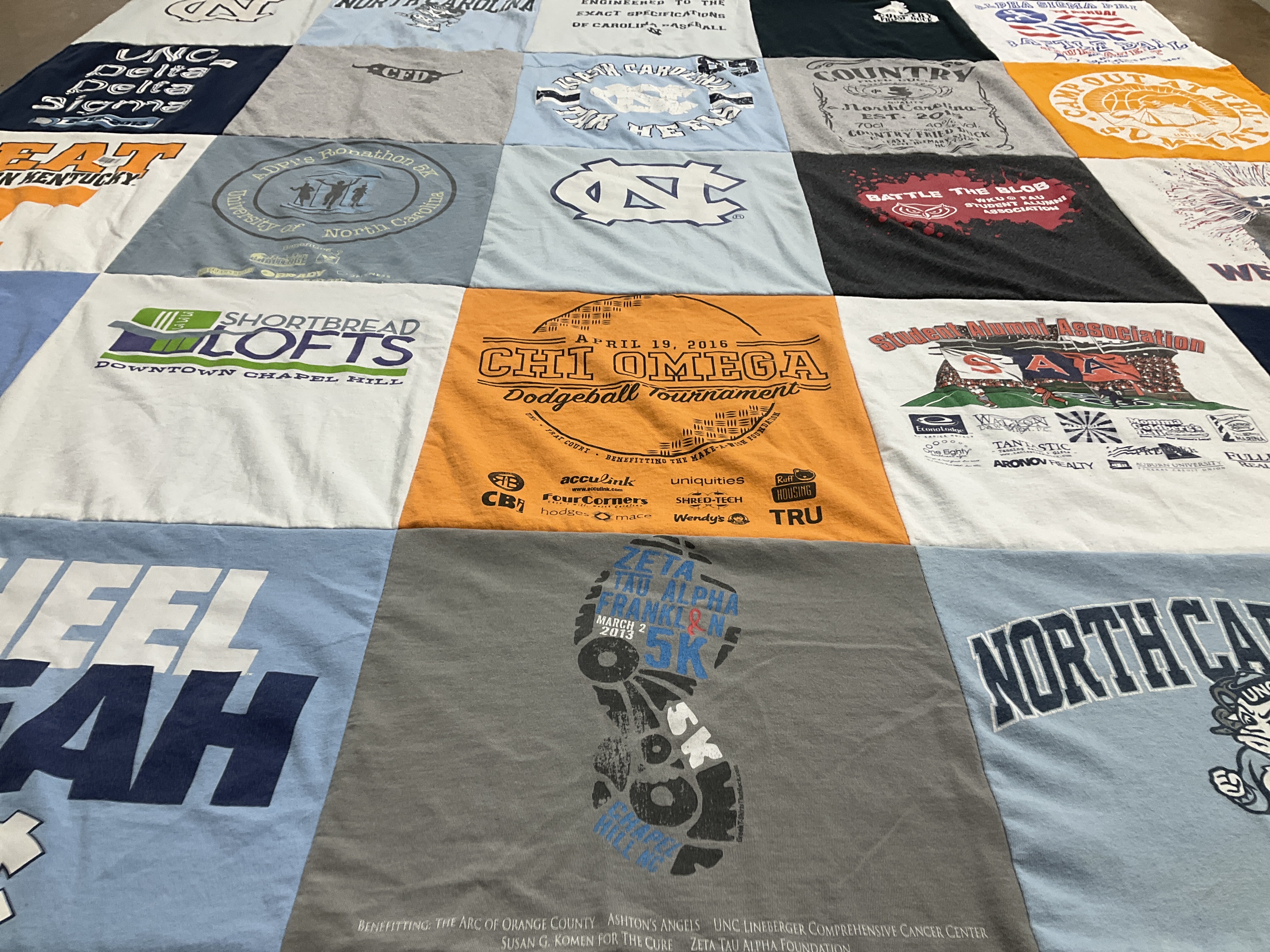 T-shirt quilt featuring university of north carolina men's basketball by Becky from NC