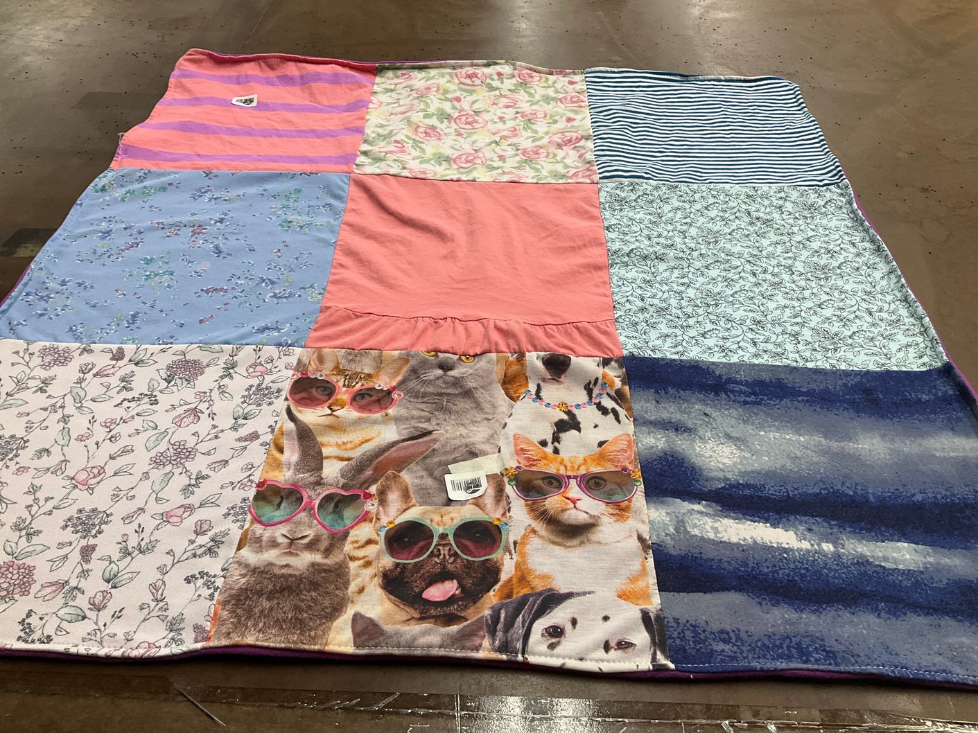 T-shirt quilt with animals, pets themes by Carla from FL