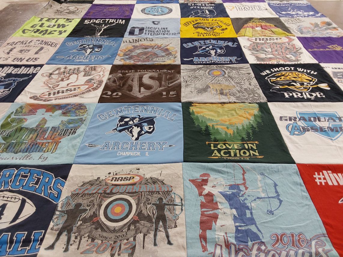 T-shirt quilt featuring jefferson jaguars, chargers by Karley from FL