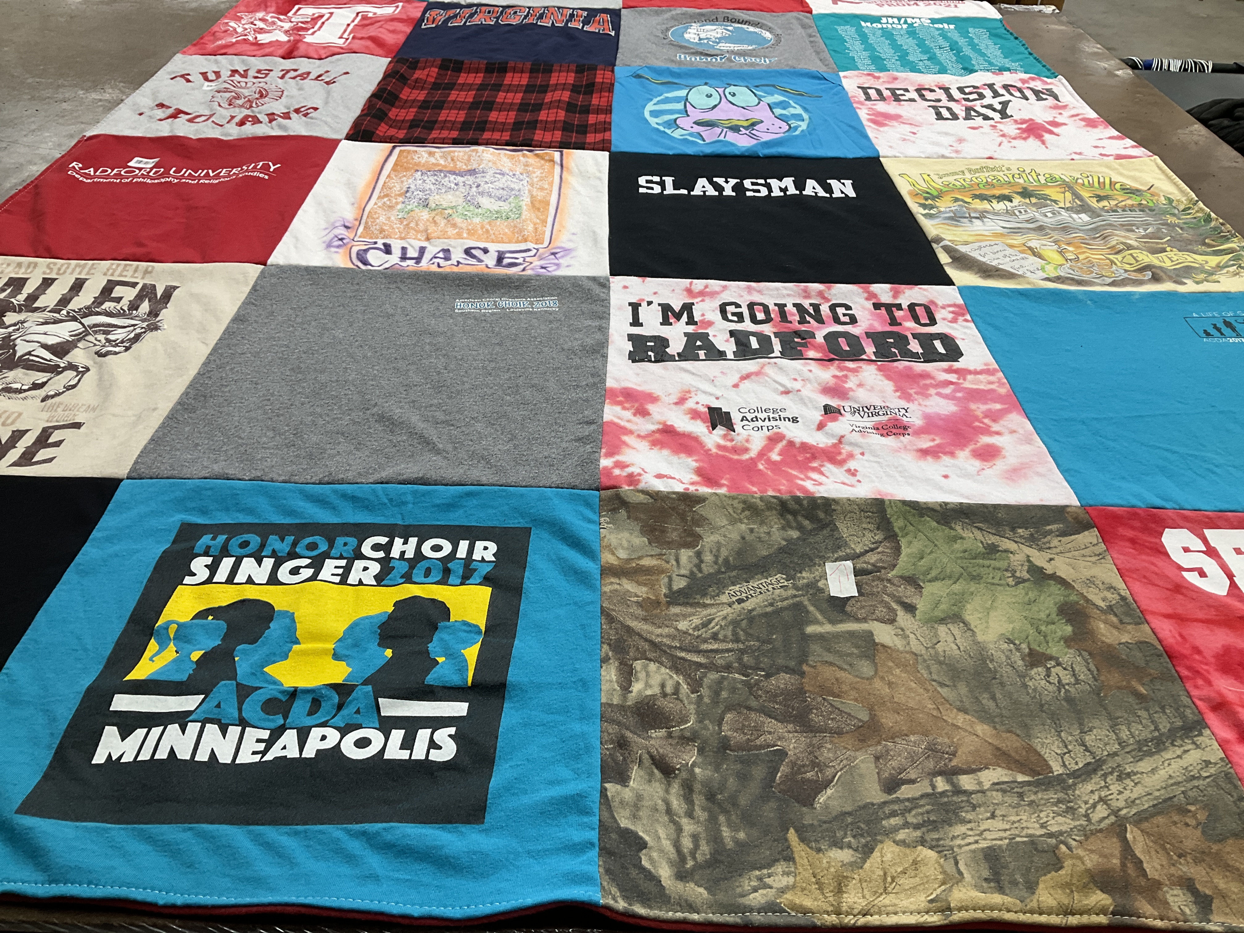 T-shirt quilt from radford university by Amy from VA