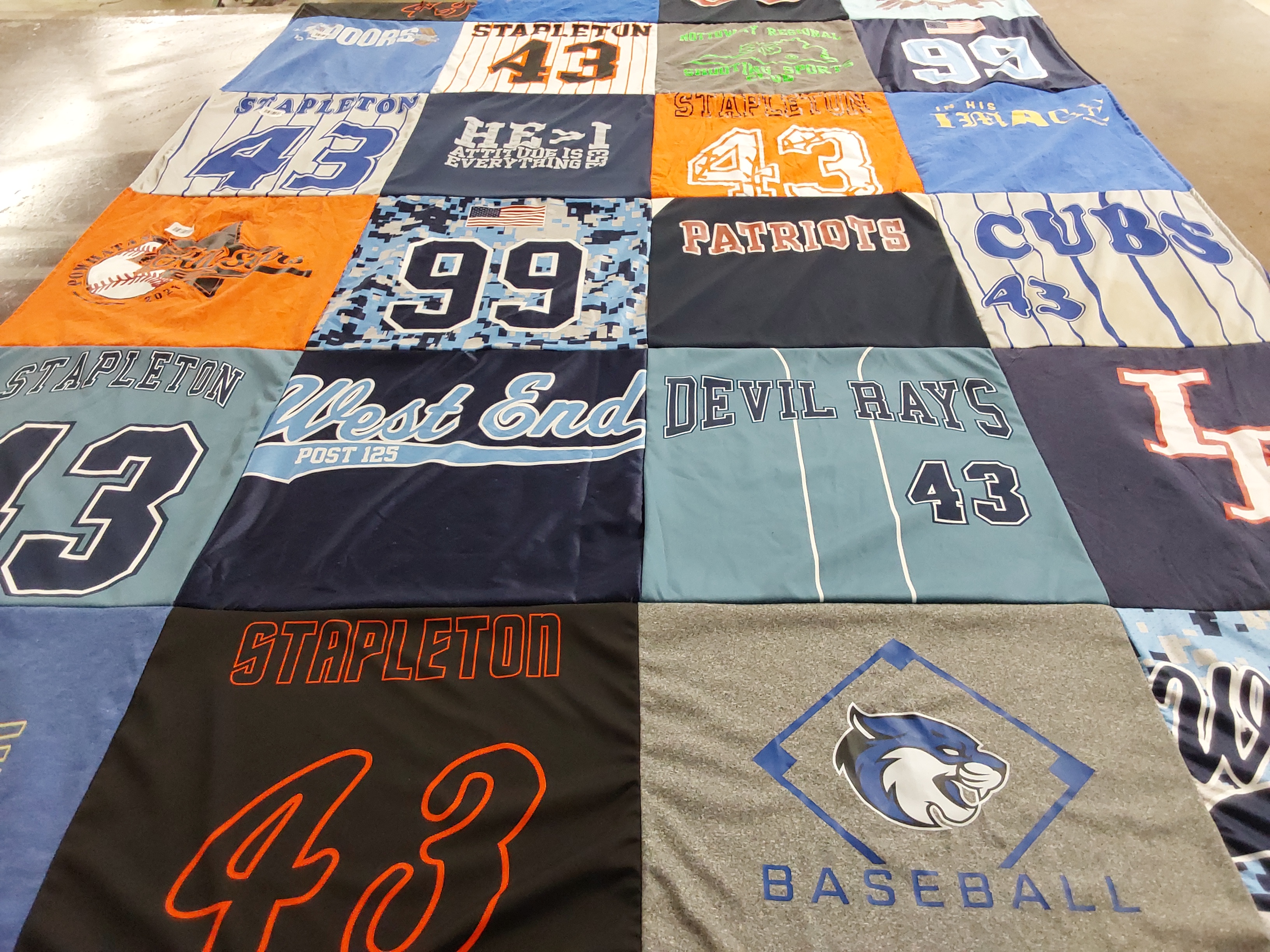 T-shirt quilt with baseball themes by Melissa from VA