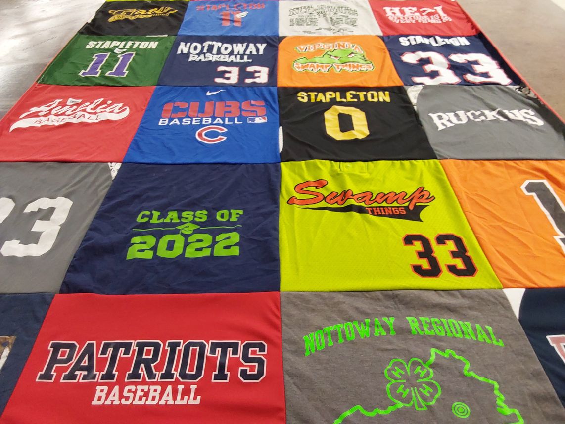 T-shirt quilt featuring nottoway patriots baseball by Melissa from VA