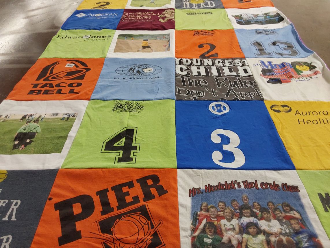 T-shirt quilt featuring youth soccer by Shannon from WI