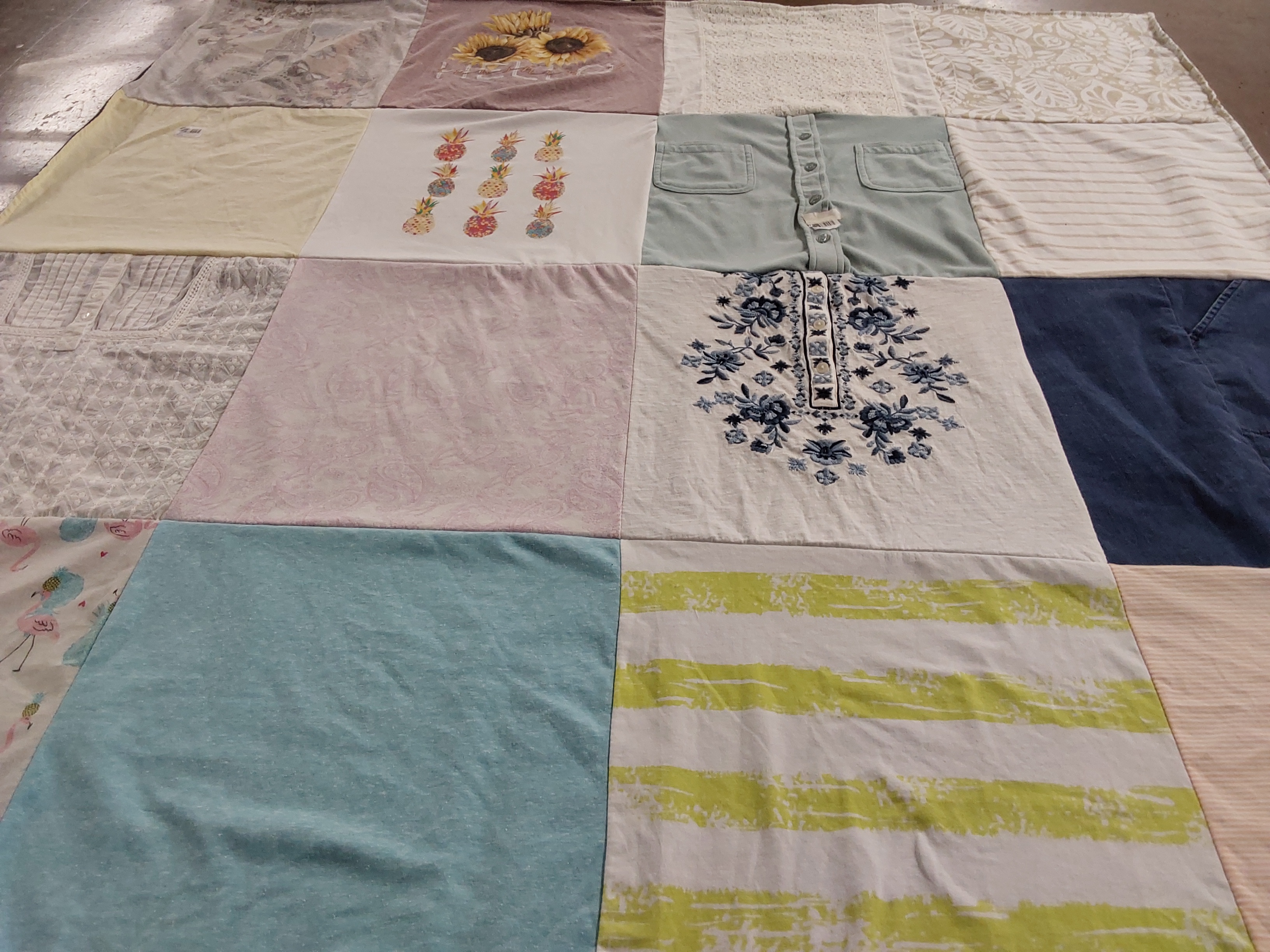 T-shirt quilt with sewing, quilting themes by Antonia from GA