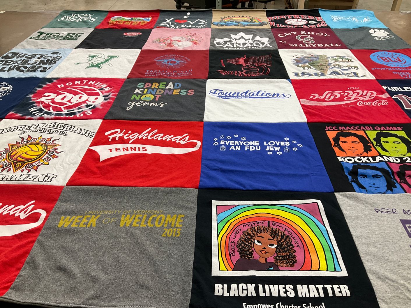 T-shirt quilt featuring northern highlands, highlands tennis by Lauren from NY
