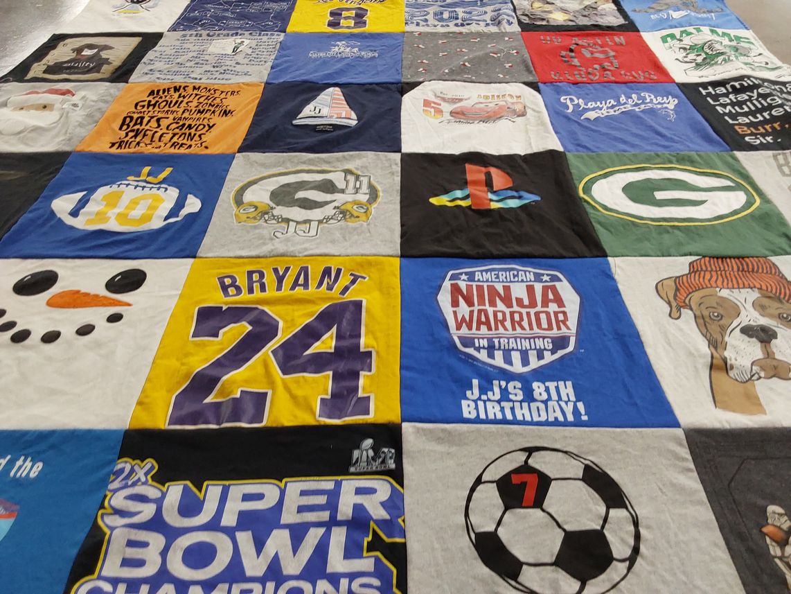 T-shirt quilt featuring green bay packers by Heather from CA
