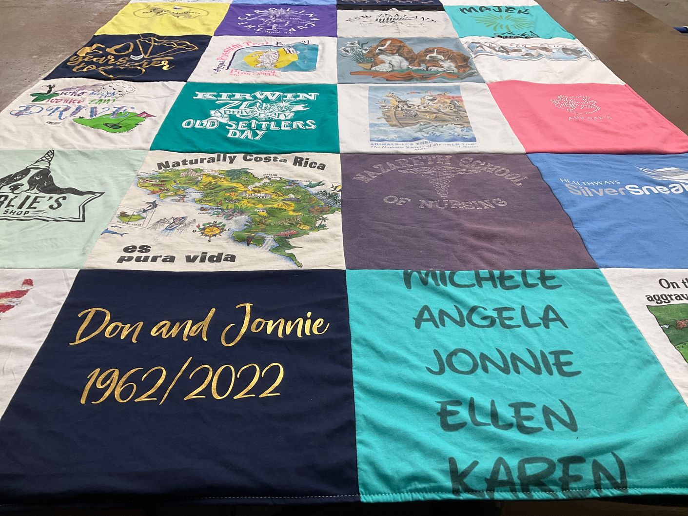 T-shirt quilt from haymarket school of nursing by Angela from NC