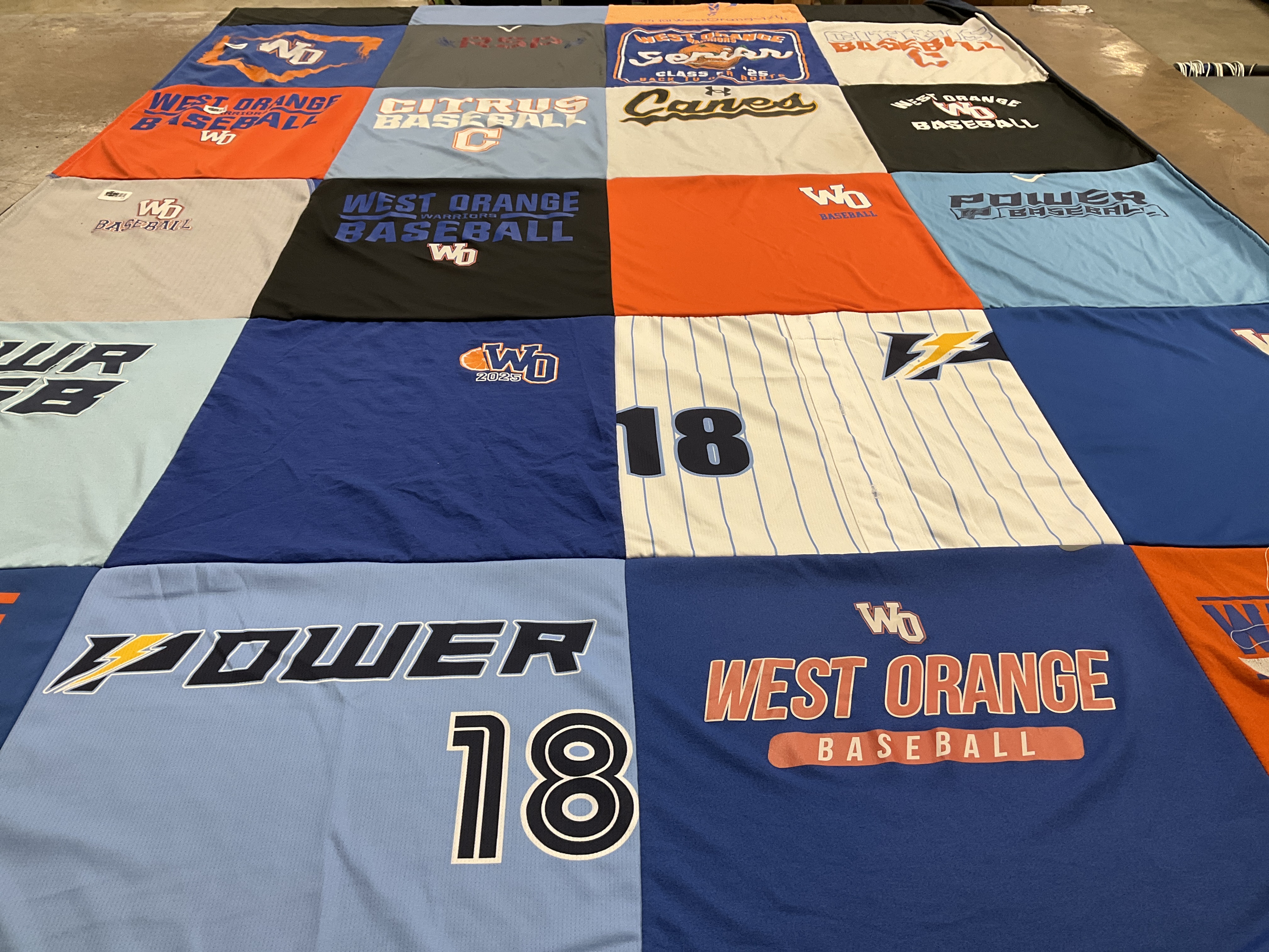 T-shirt quilt featuring west orange baseball by Kim from FL