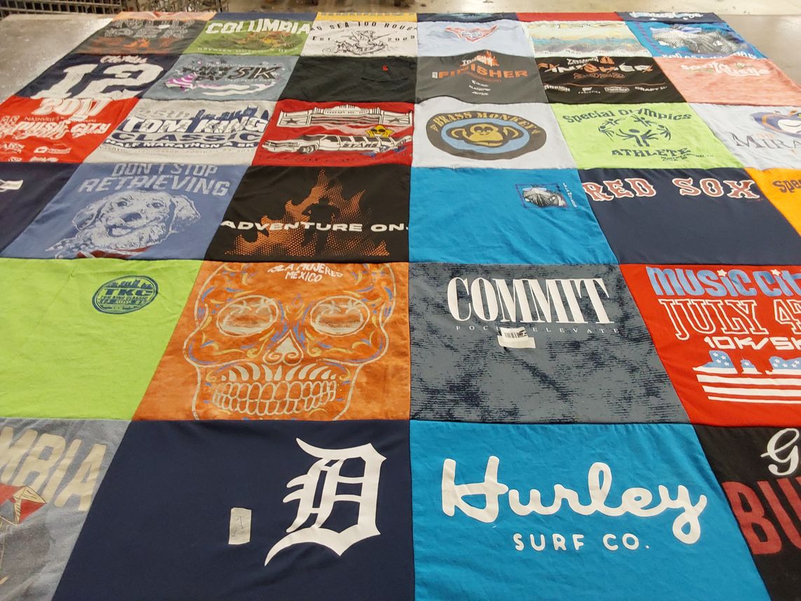 T-shirt quilt featuring detroit tigers by Christy from TN