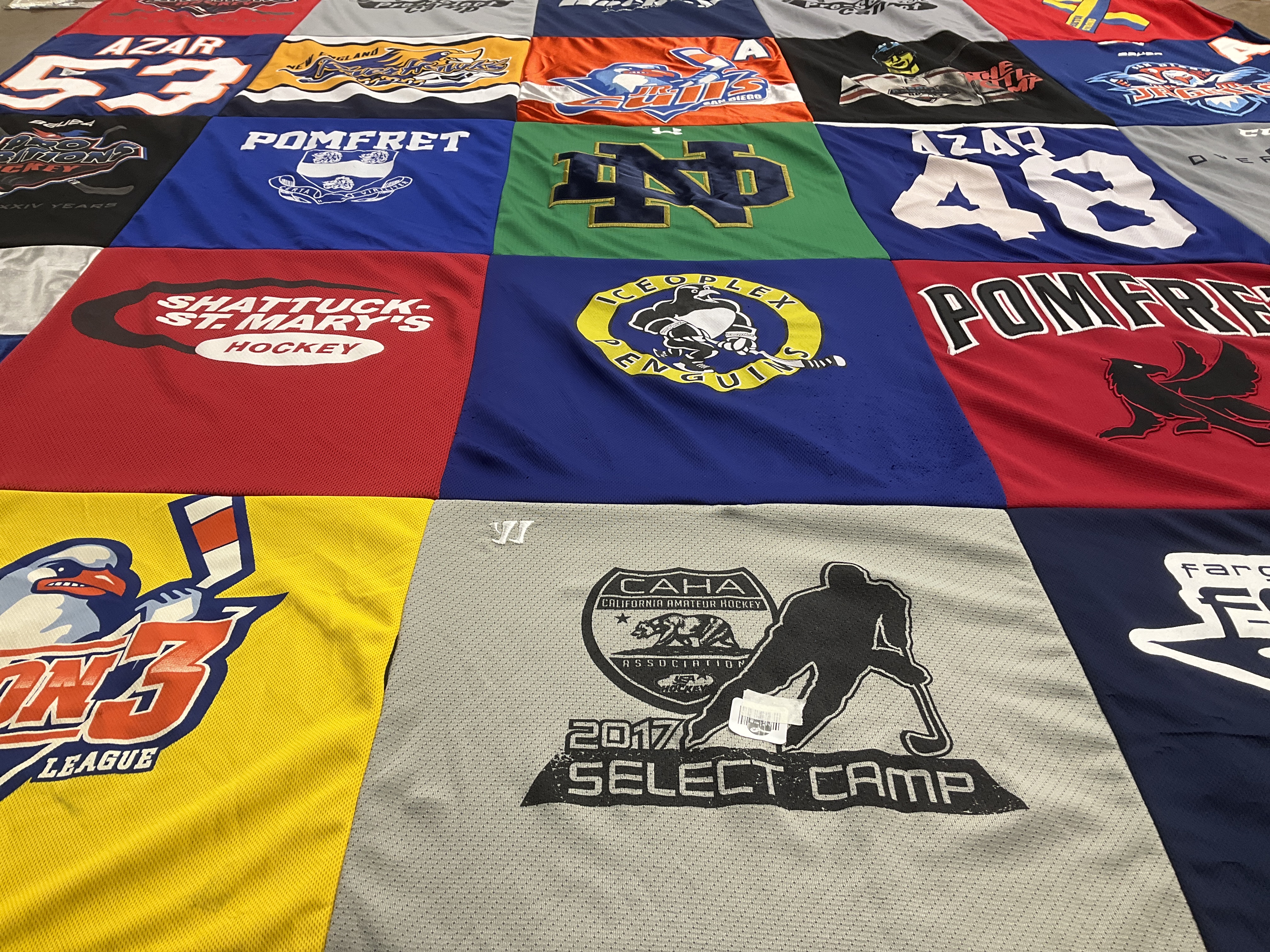 T-shirt quilt featuring caha, shattuck-st. mary's hockey by Tania from CA