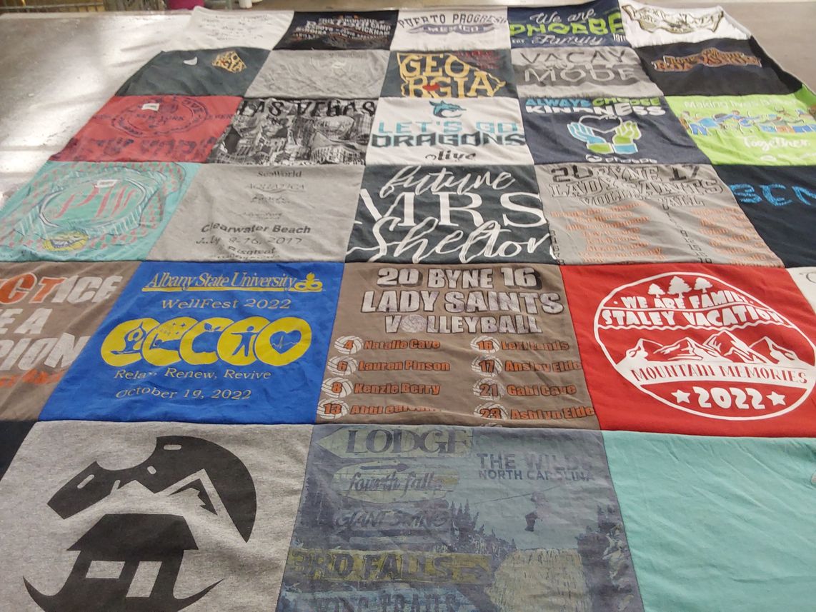 T-shirt quilt featuring lady saints volleyball by Sonya from GA