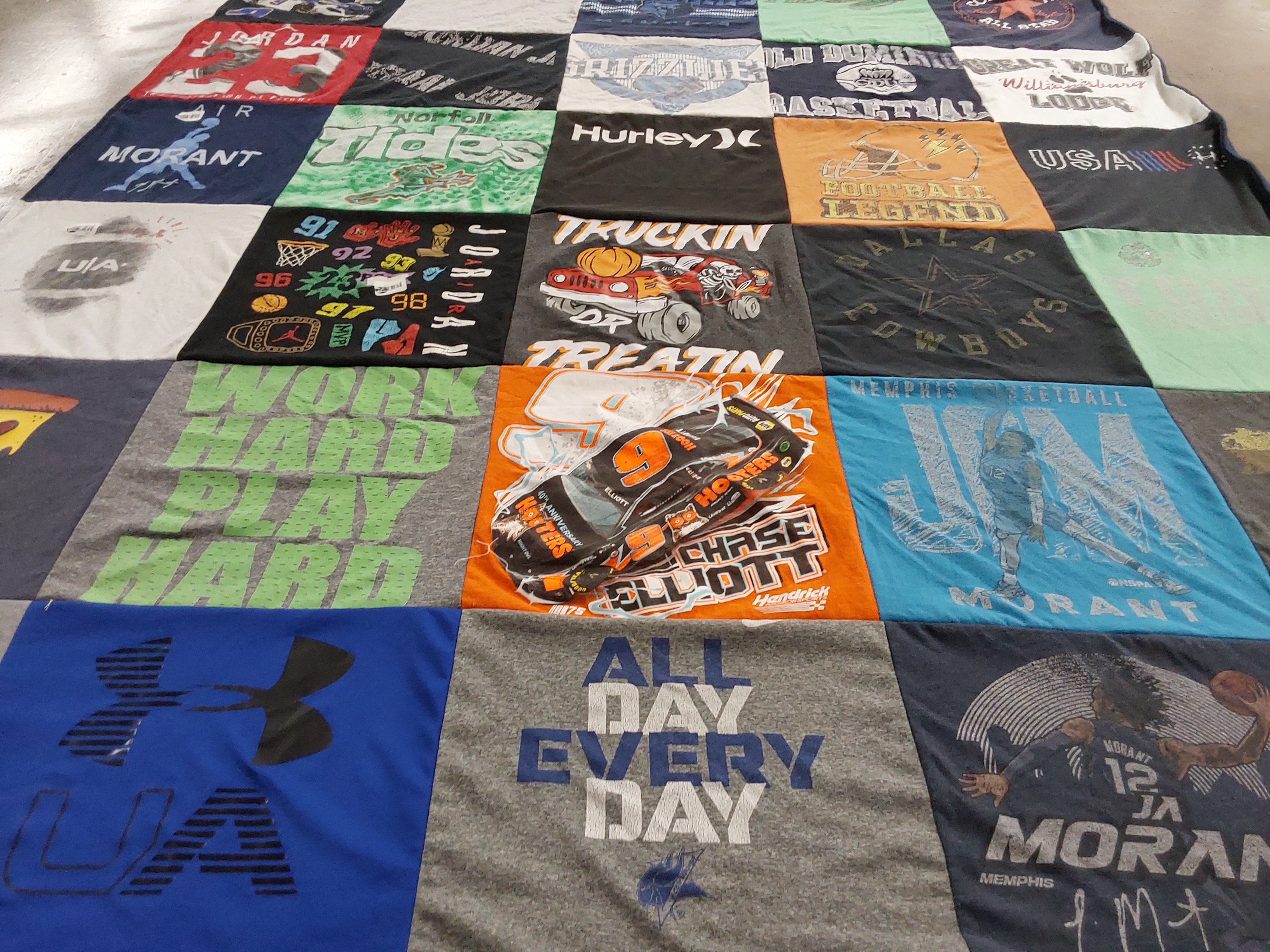 T-shirt quilt featuring dallas cowboys, memphis basketball by Dallas from VA