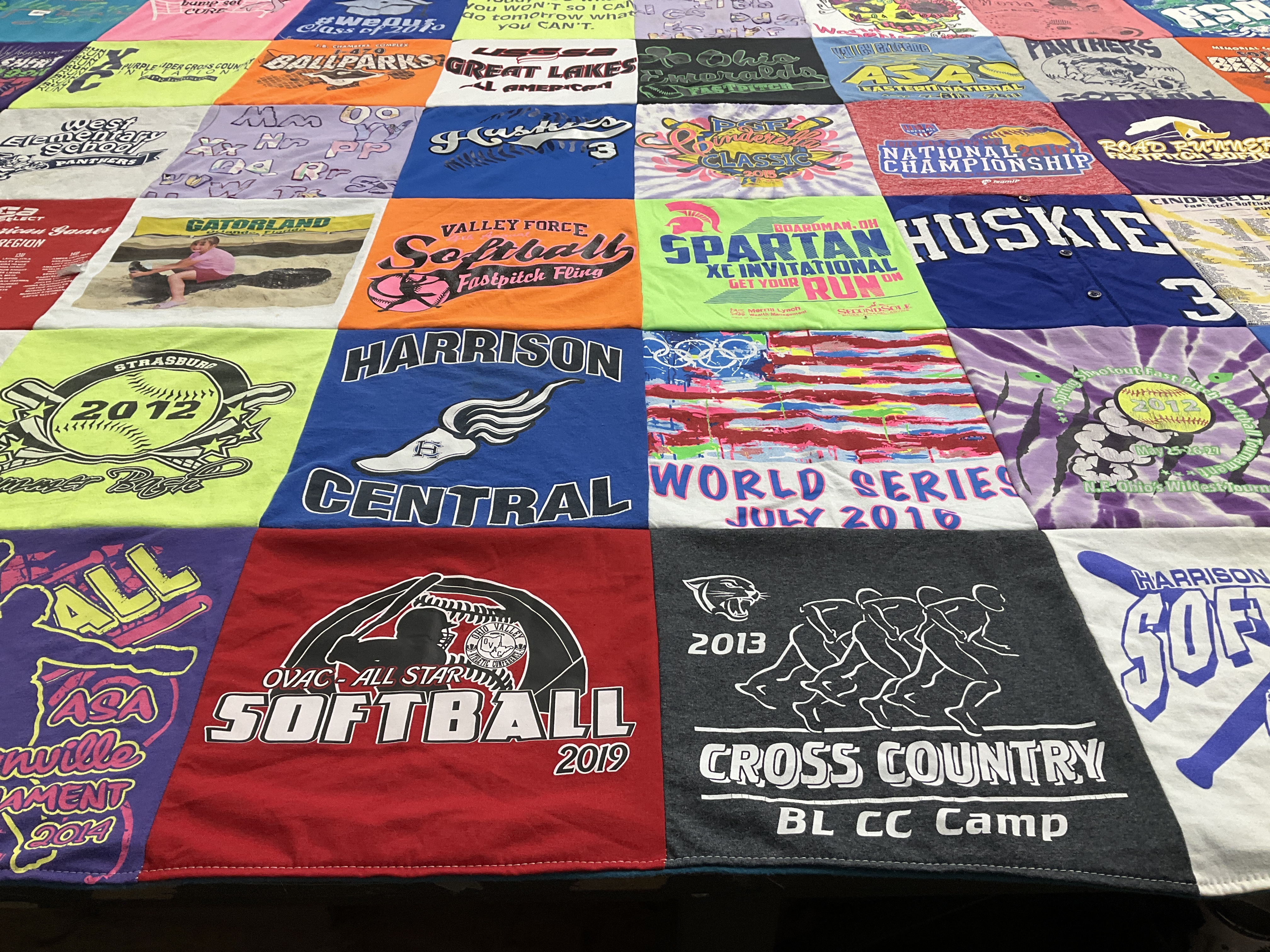 T-shirt quilt featuring harrison central high school, valley force softball by Jolynn from OH