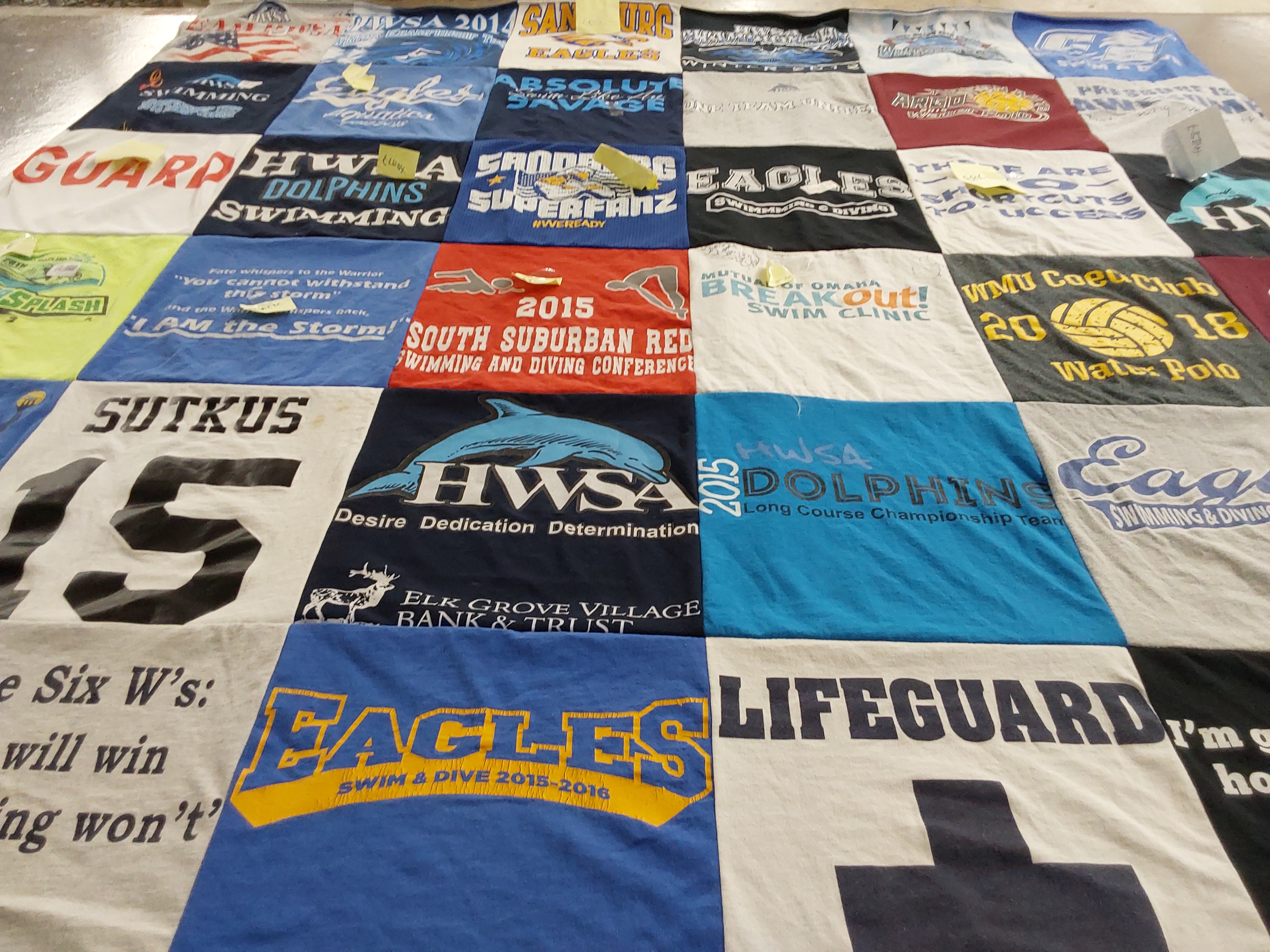 T-shirt quilt featuring dolphins, eagles by Joyce from IL