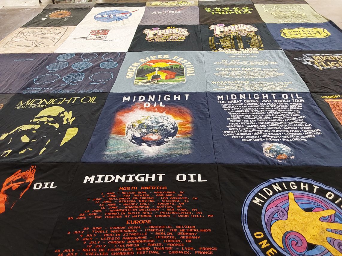 T-shirt quilt with music, festivals themes by Stefan from MA