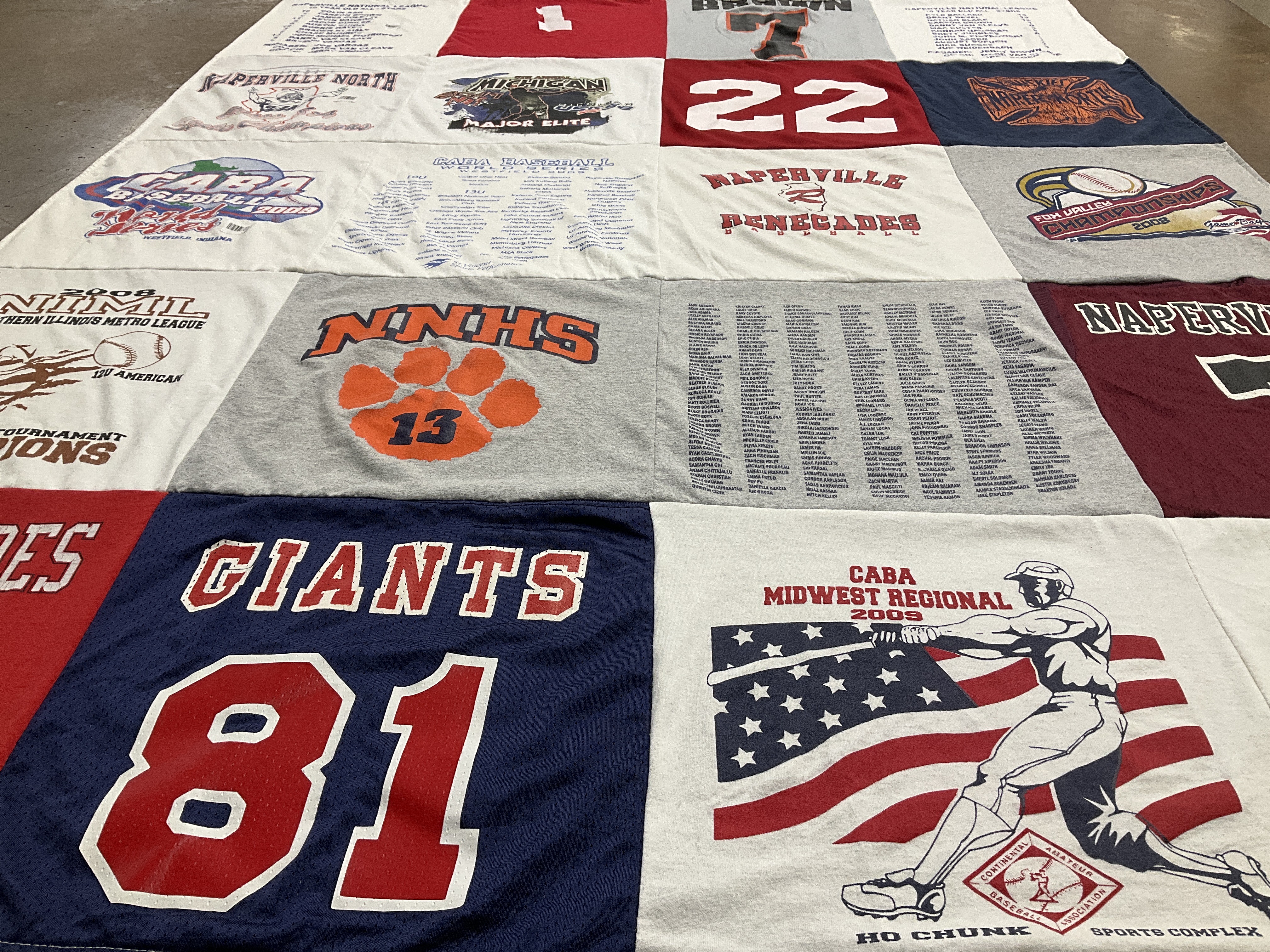 T-shirt quilt featuring naperville renegades by Kathleen from IL