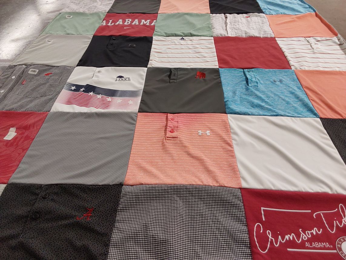 T-shirt quilt featuring university of alabama football by Brynn from TN