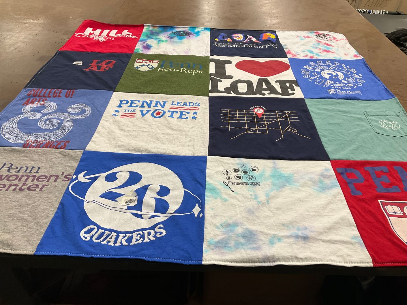T-shirt quilt featuring quakers by Monica from NY