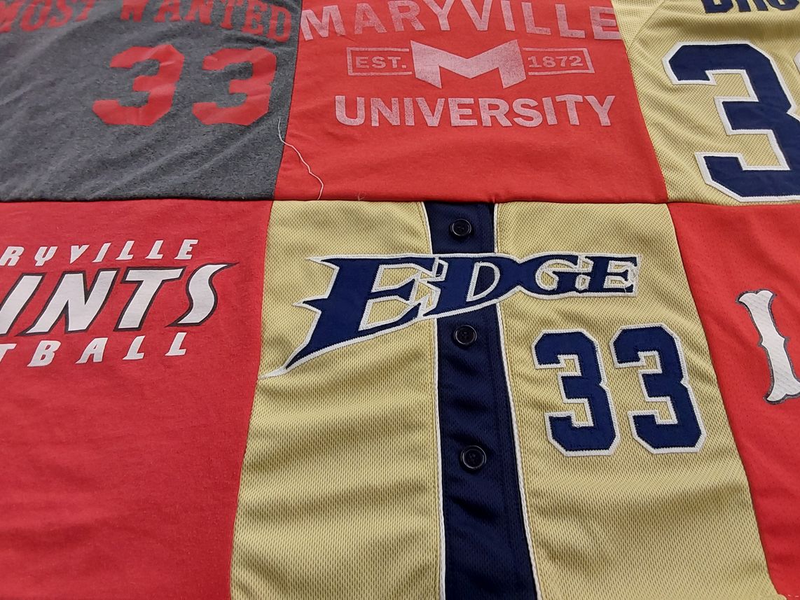 T-shirt quilt featuring maryville pints football by Cheryl from IN