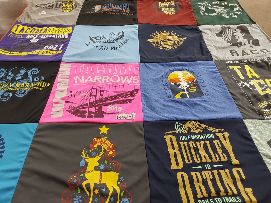 T-shirt quilt with running, marathons themes by douglas from WA