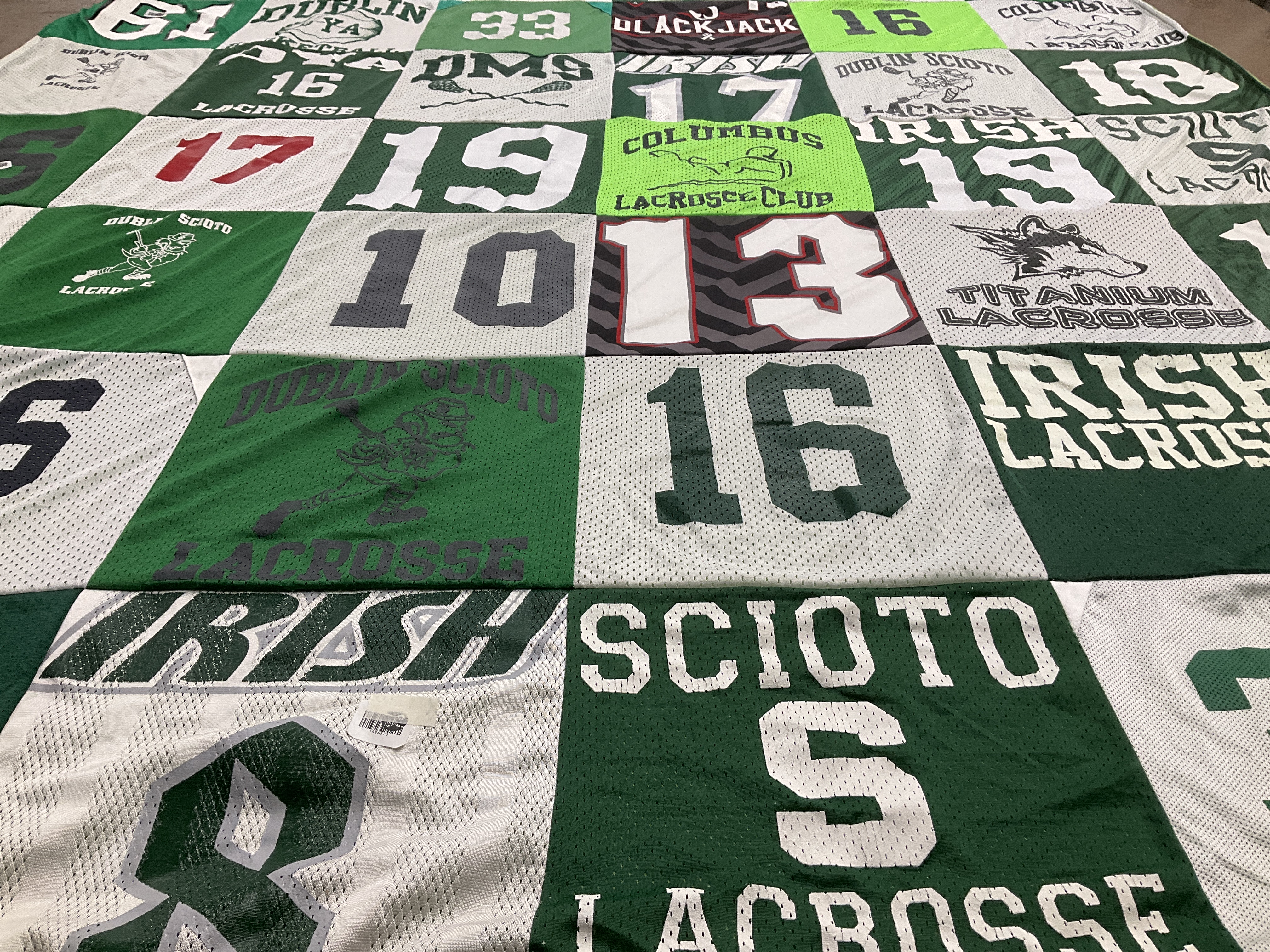 T-shirt quilt featuring dublin scioto lacrosse by Nicholas from OH