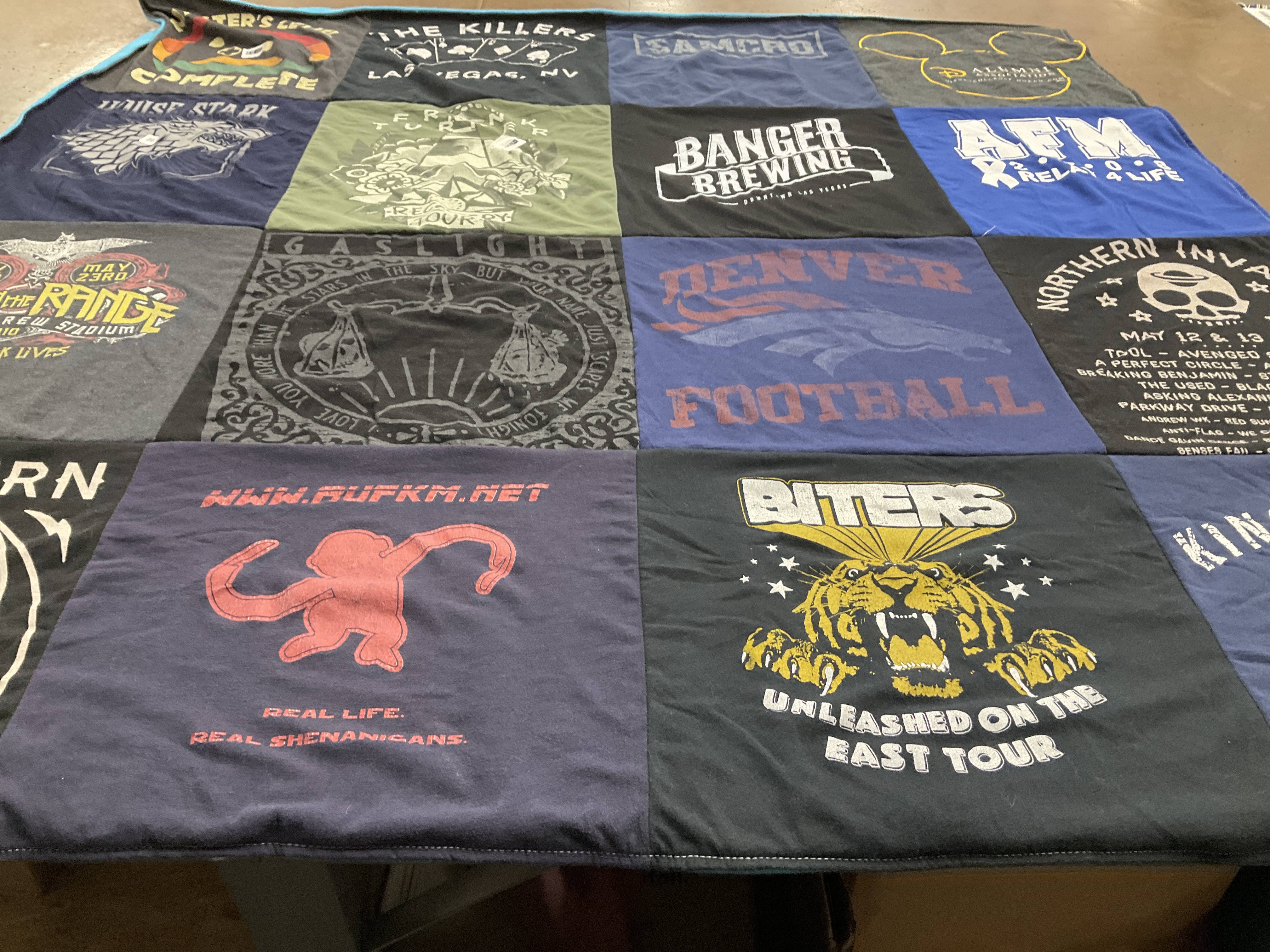 T-shirt quilt featuring denver football by Sarah from IN