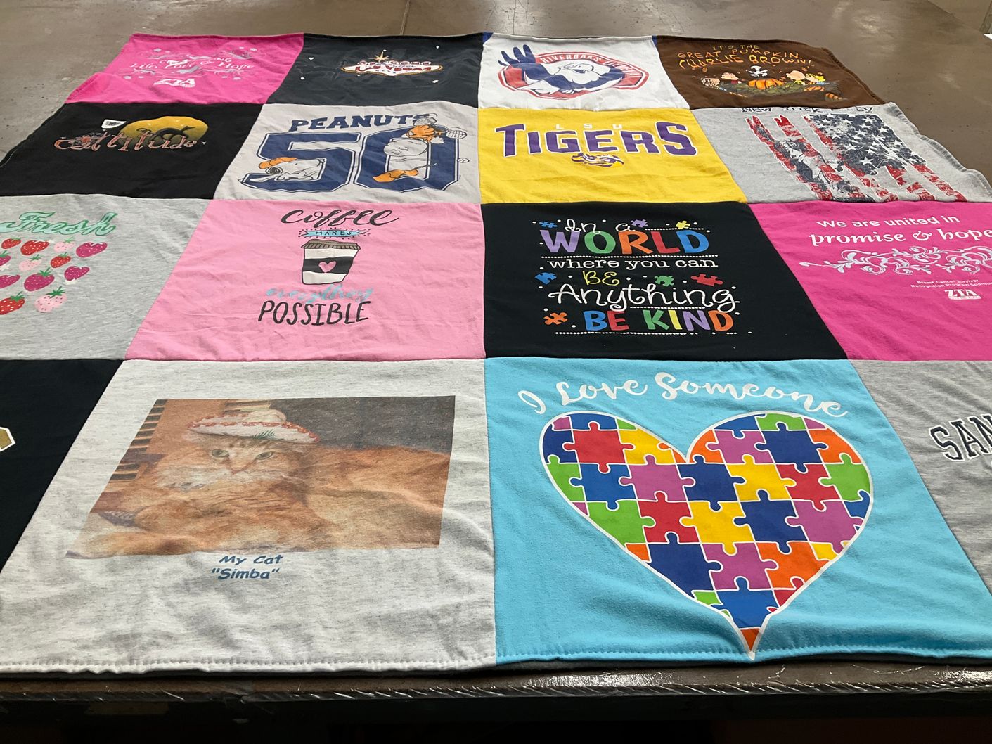 T-shirt quilt featuring lsu tigers by Billie from LA