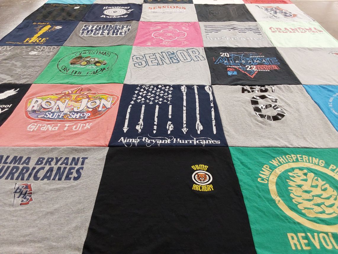T-shirt quilt featuring alma bryant hurricanes by Rhonda from AL