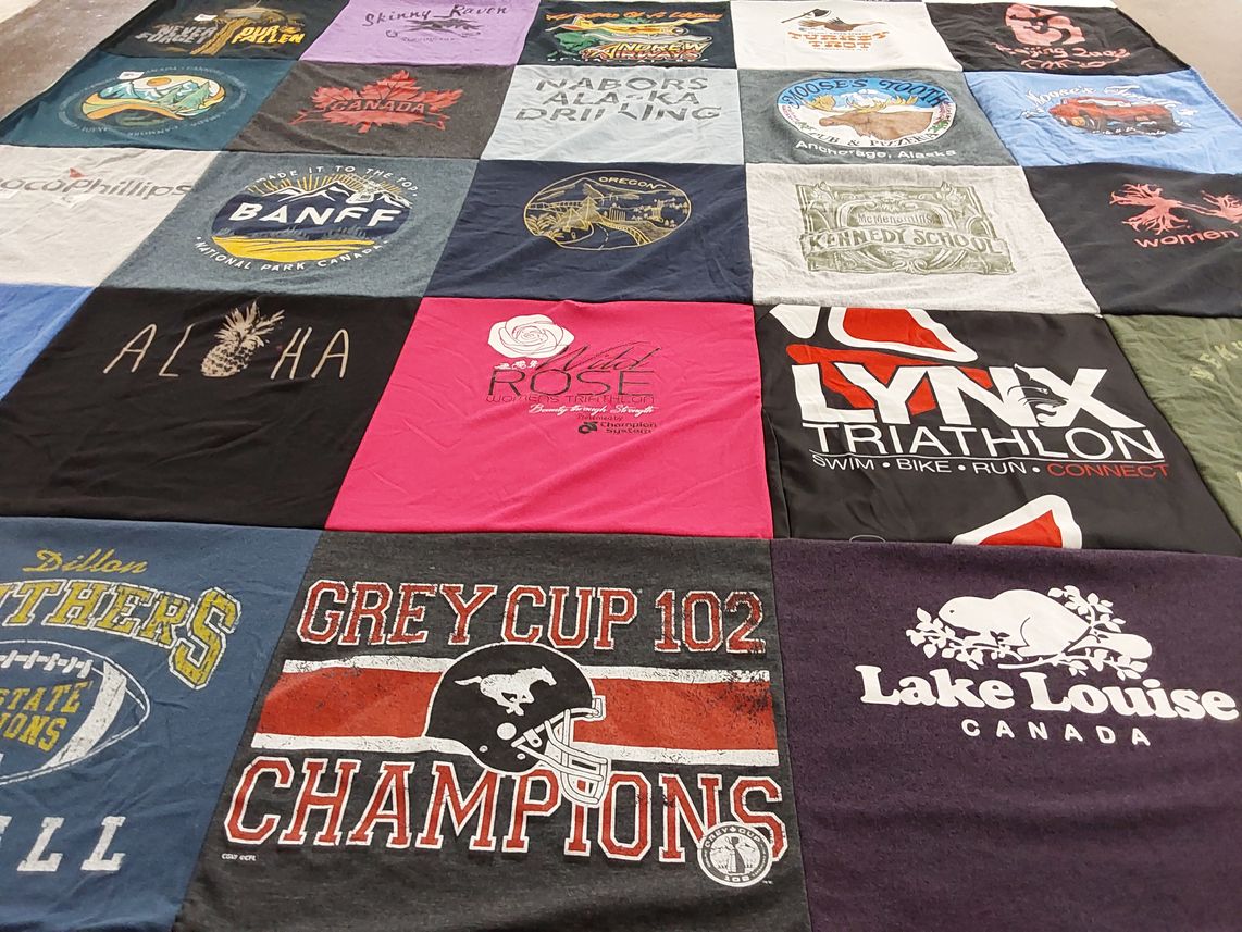 T-shirt quilt featuring dillon panthers by Jill from TX