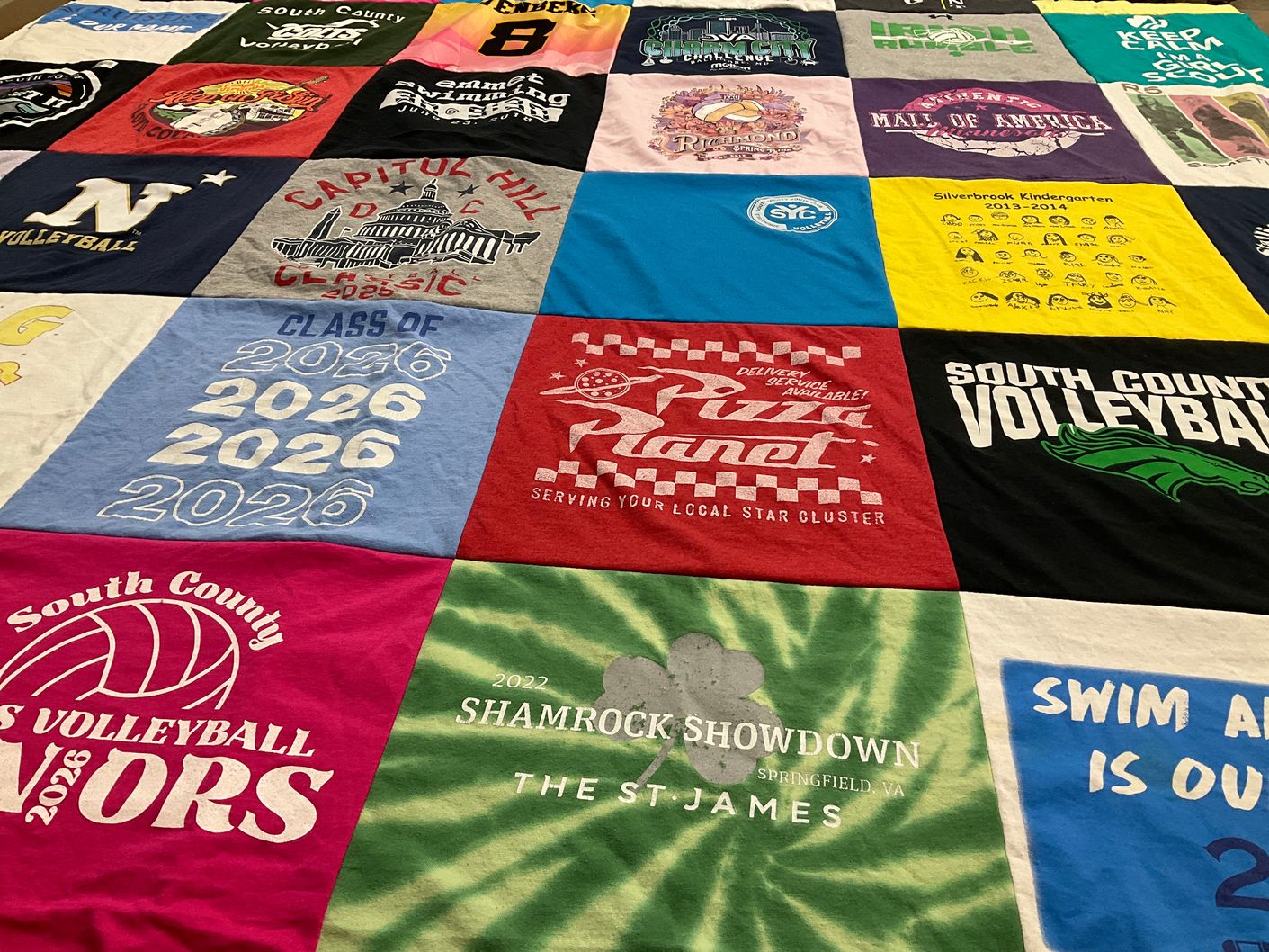 T-shirt quilt featuring south county volleyball by Michelle from VA
