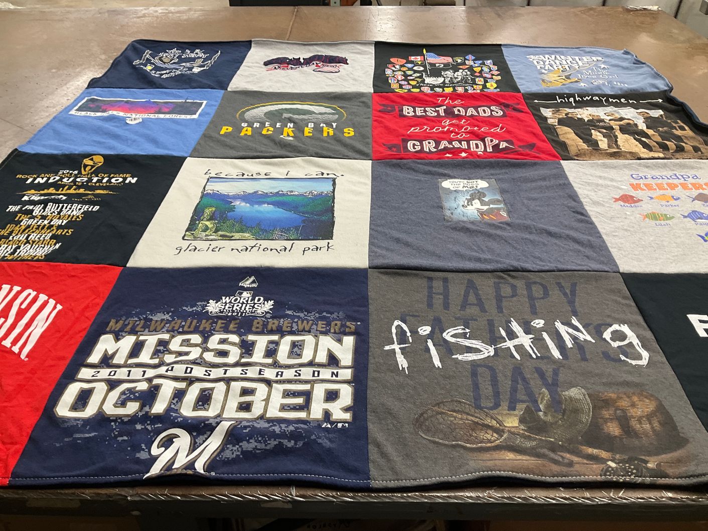 T-shirt quilt featuring green bay packers by Sandra from WI