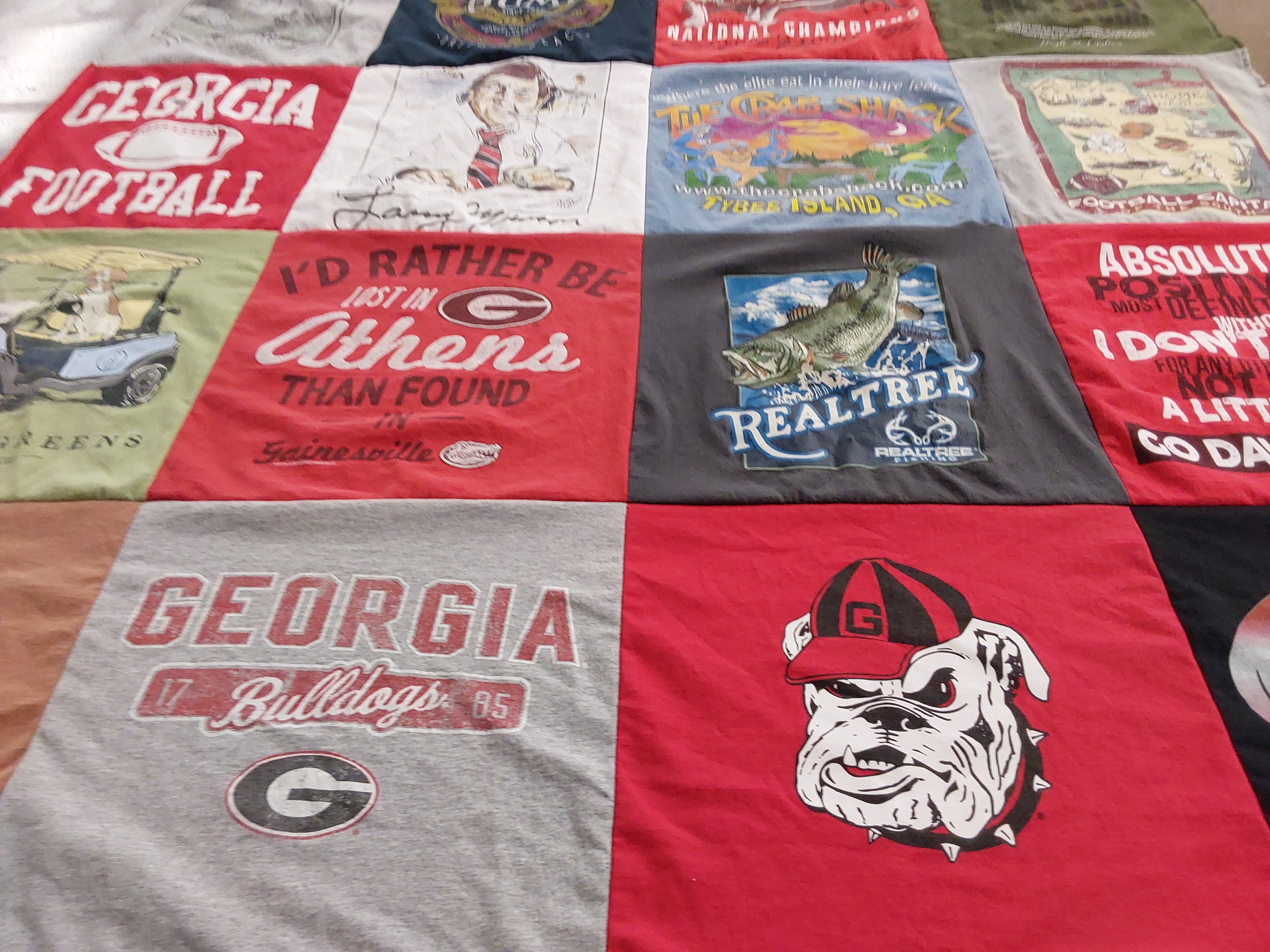 T-shirt quilt featuring university of georgia bulldogs by Randal from GA