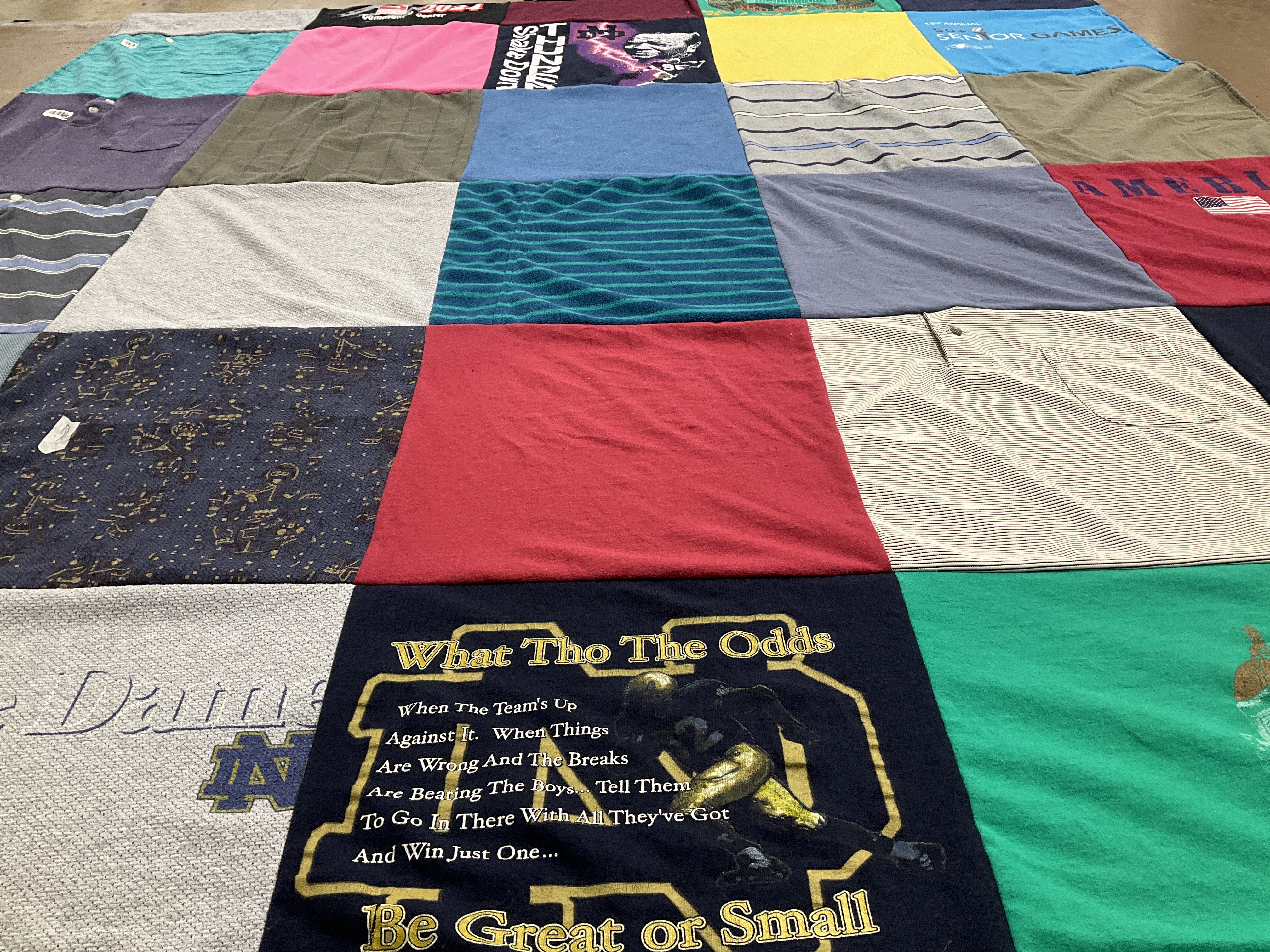T-shirt quilt from university of notre dame by Jenifer from IN