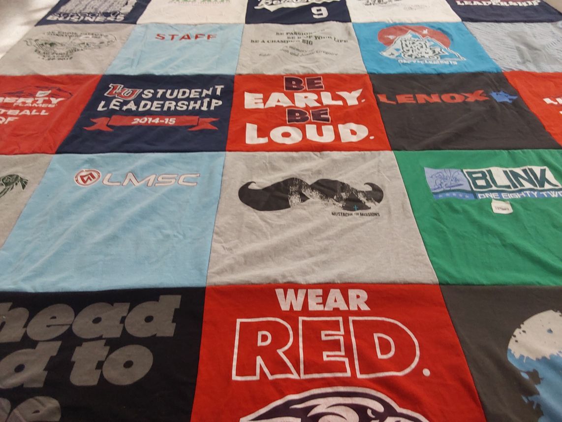 T-shirt quilt from liberty university by Donna from MA