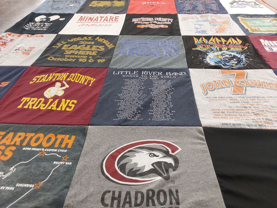 T-shirt quilt featuring trojans by Melanie from WY