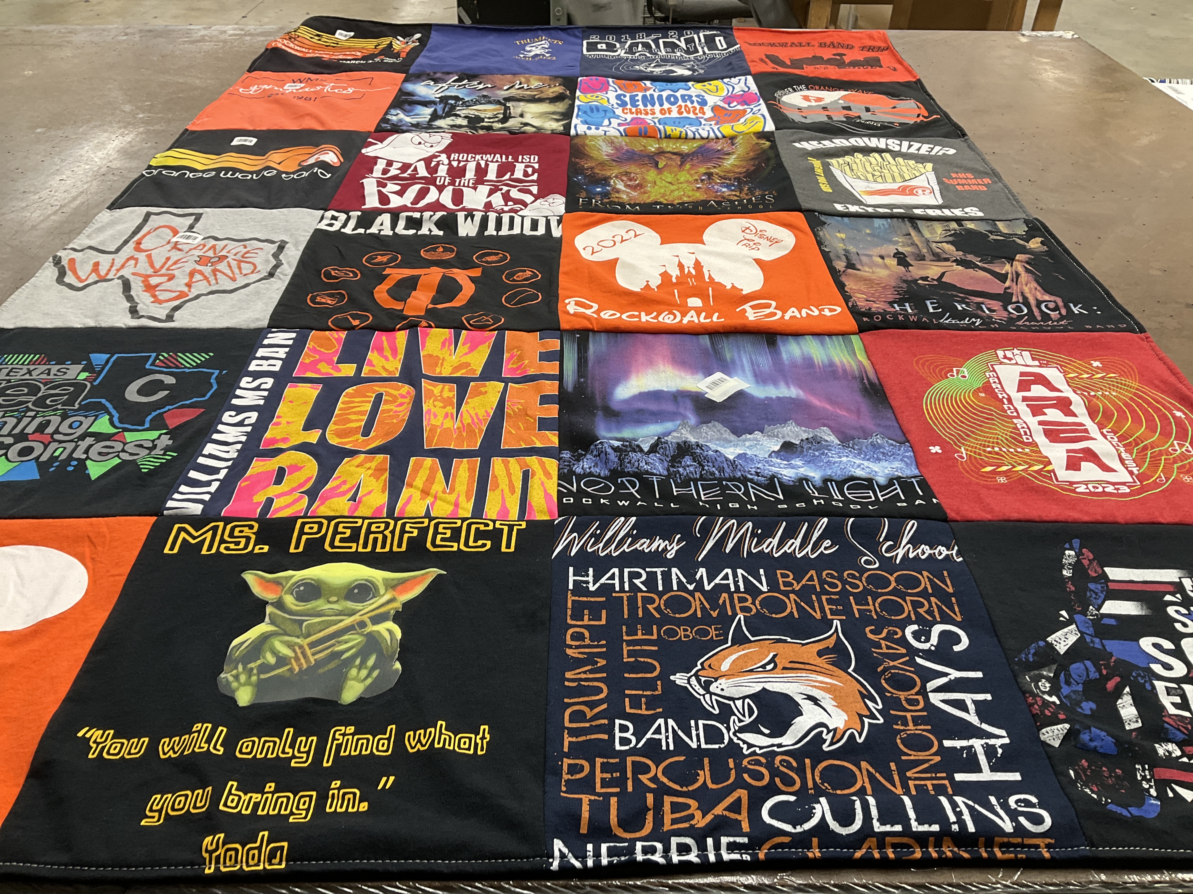 T-shirt quilt featuring williams ms band by Angela from TX
