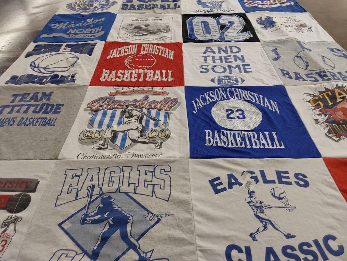 T-shirt quilt from jackson christian school by Tasha from TN