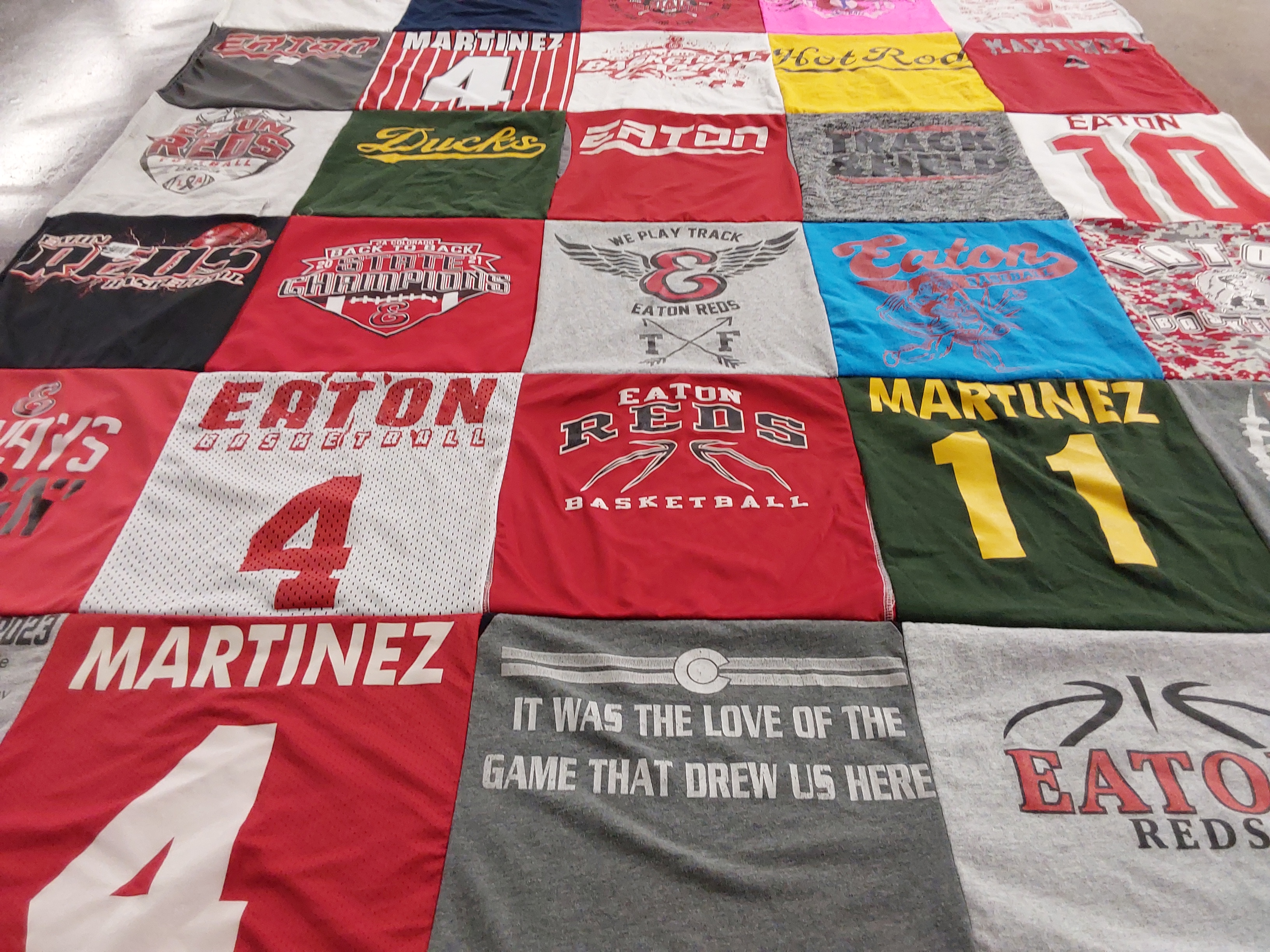 T-shirt quilt featuring eaton reds basketball by gail from CO