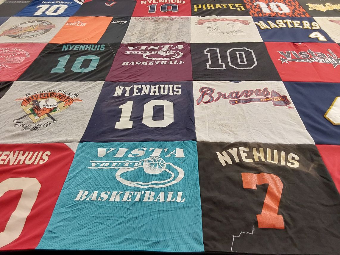T-shirt quilt featuring vista youth basketball by Eric from CA