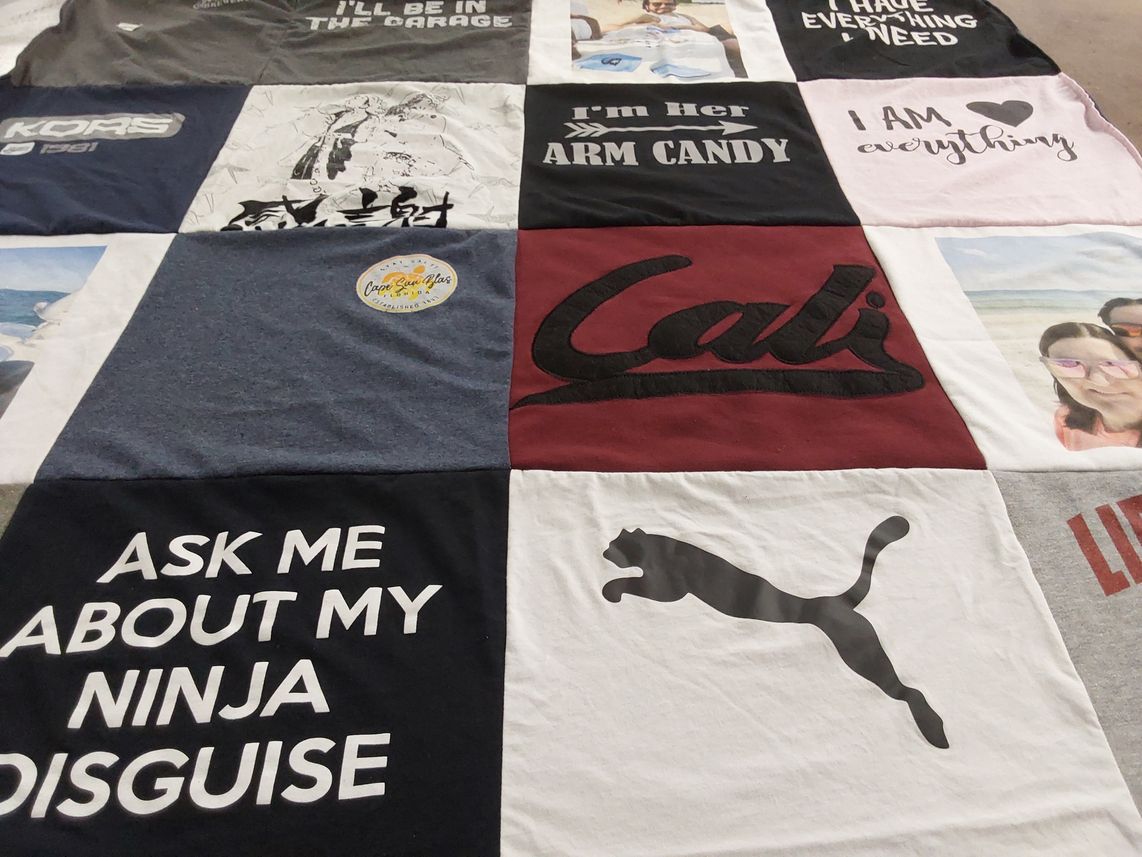 T-shirt quilt with fashion, life themes by Michelle from WI