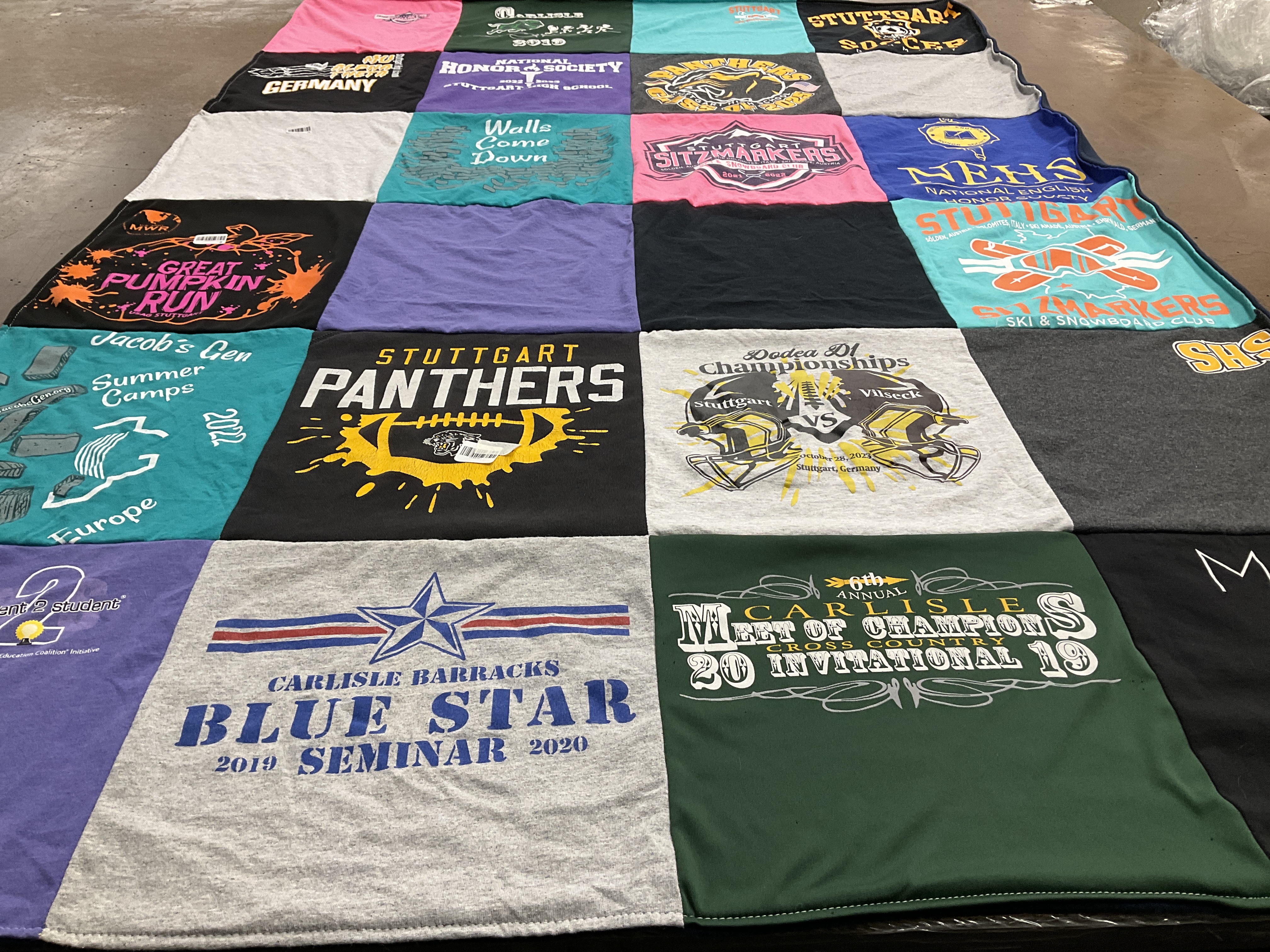 T-shirt quilt featuring stuttgart panthers by Chris from AE