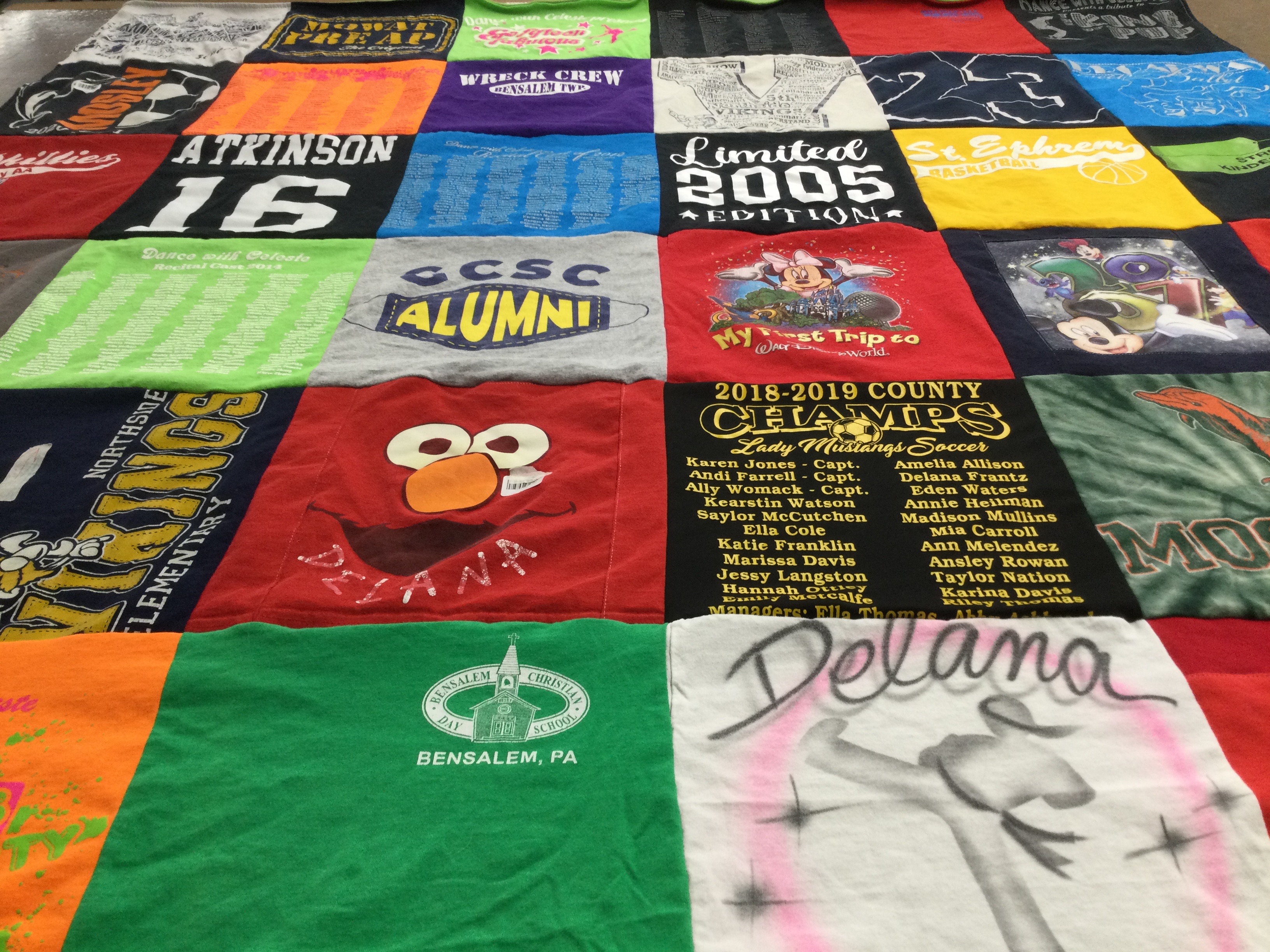 T-shirt quilt featuring lady mustangs soccer by Tracy from FL
