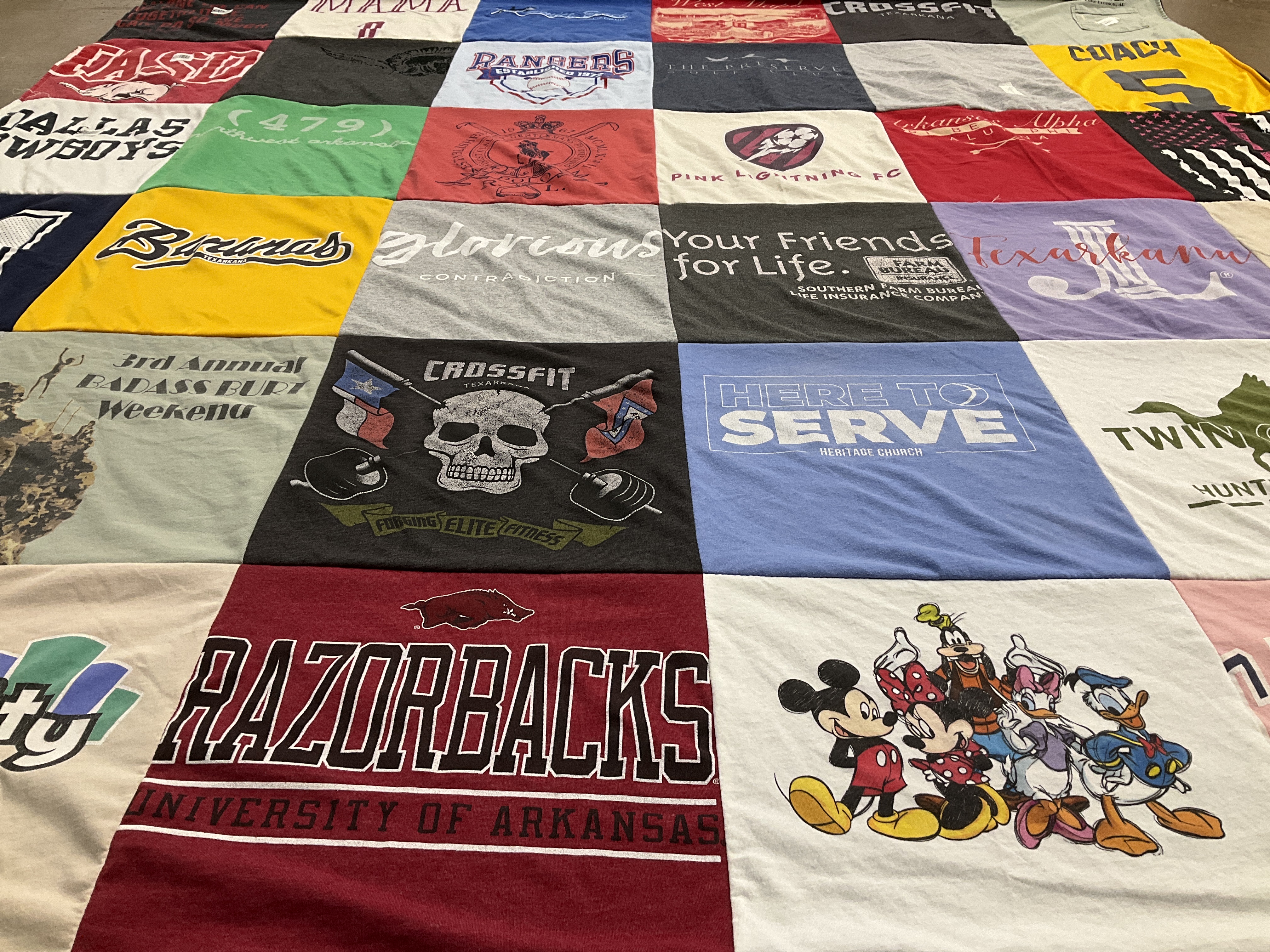 T-shirt quilt featuring razorbacks by Sheila from AR