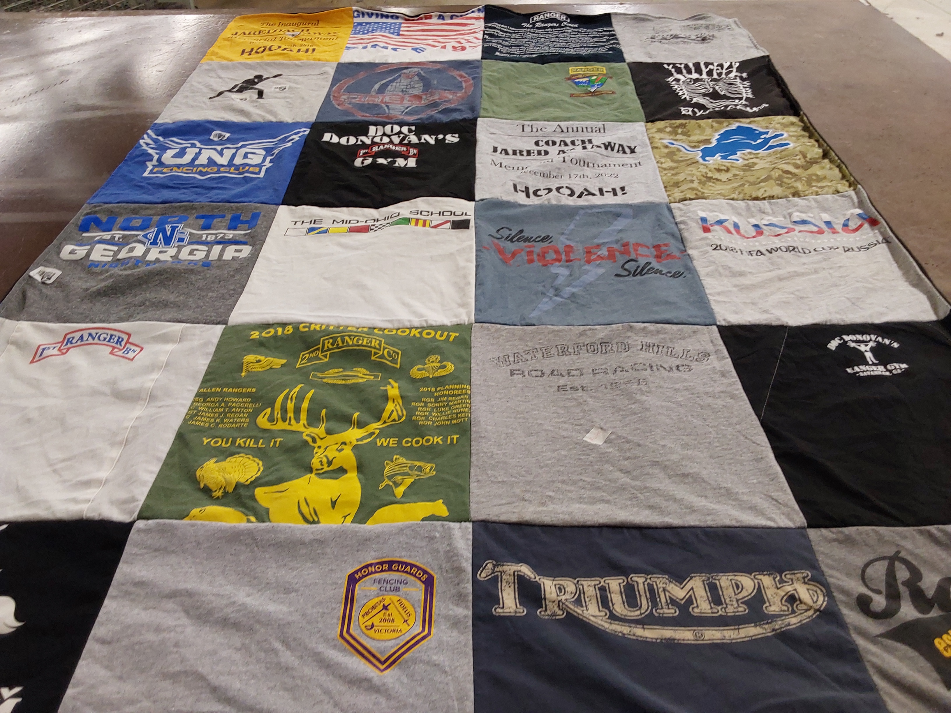 T-shirt quilt from north georgia college and state university by angela from GA