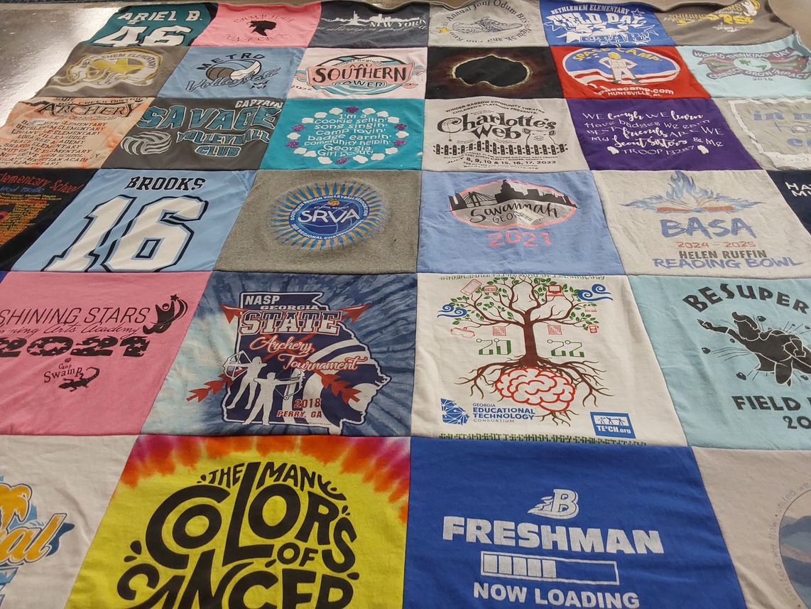 T-shirt quilt featuring savage volleyball club by Sharon from GA