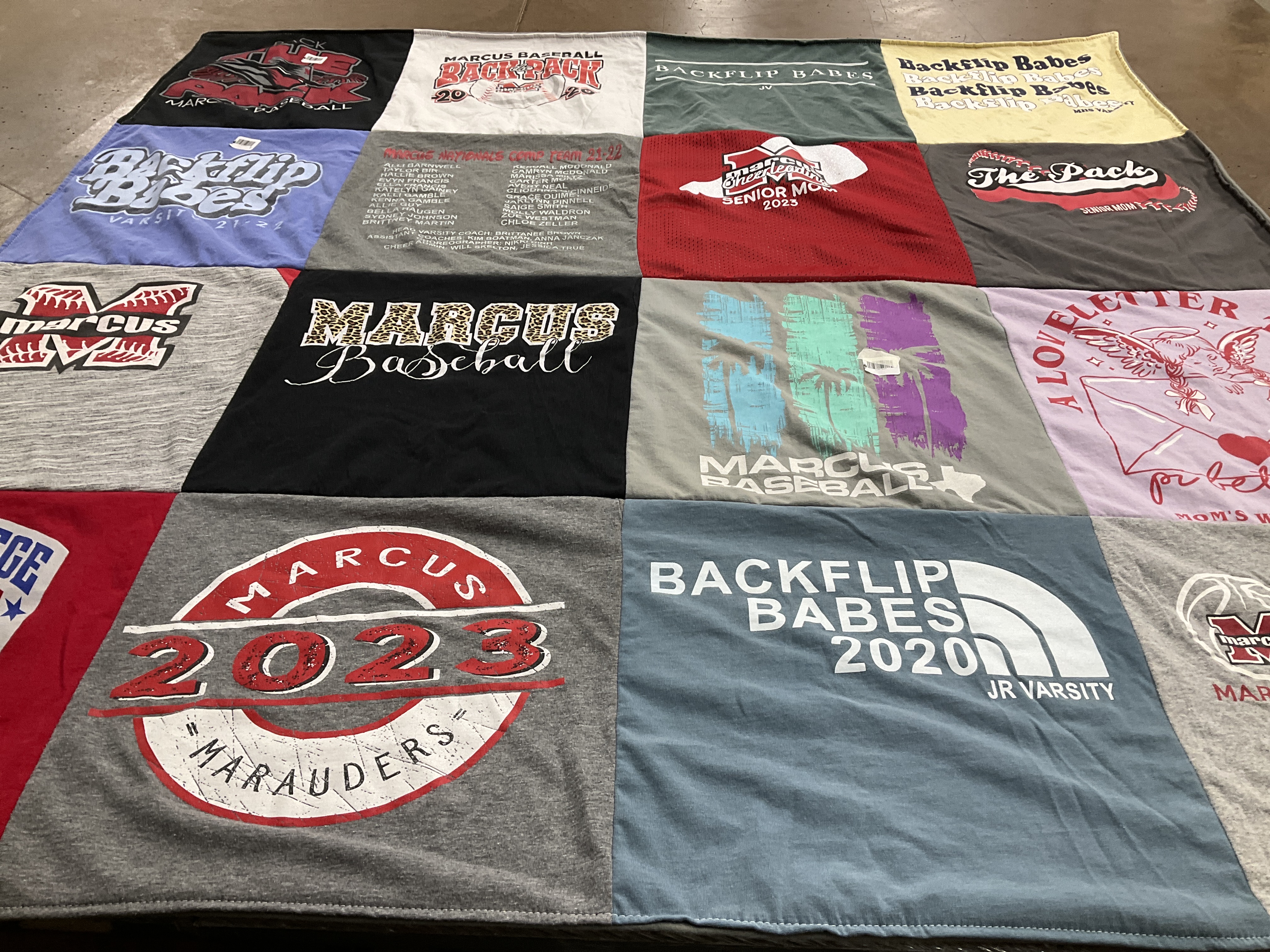 T-shirt quilt featuring marcus marauders by Christie from TX