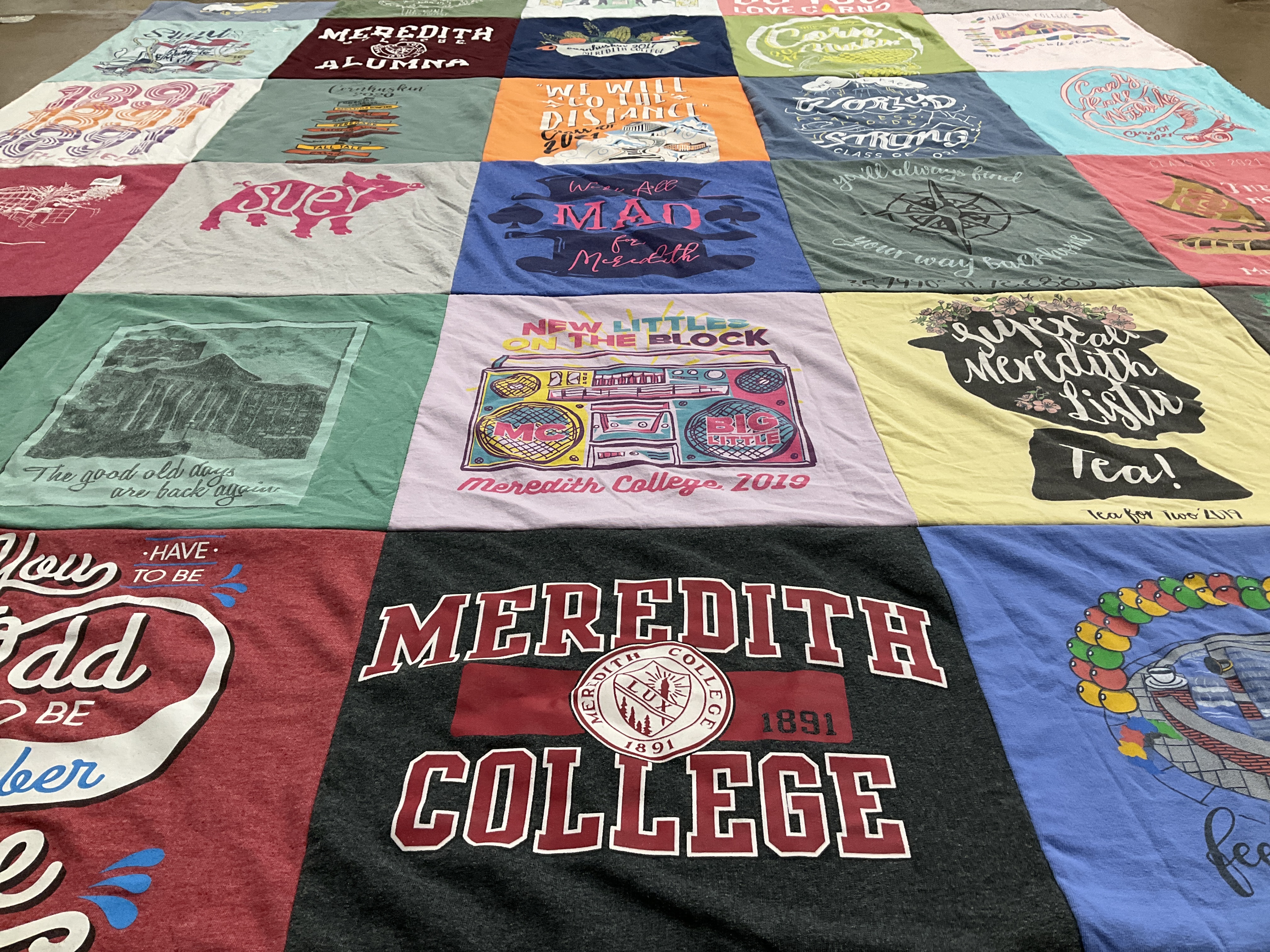 T-shirt quilt from meredith college by Jeannie from SC