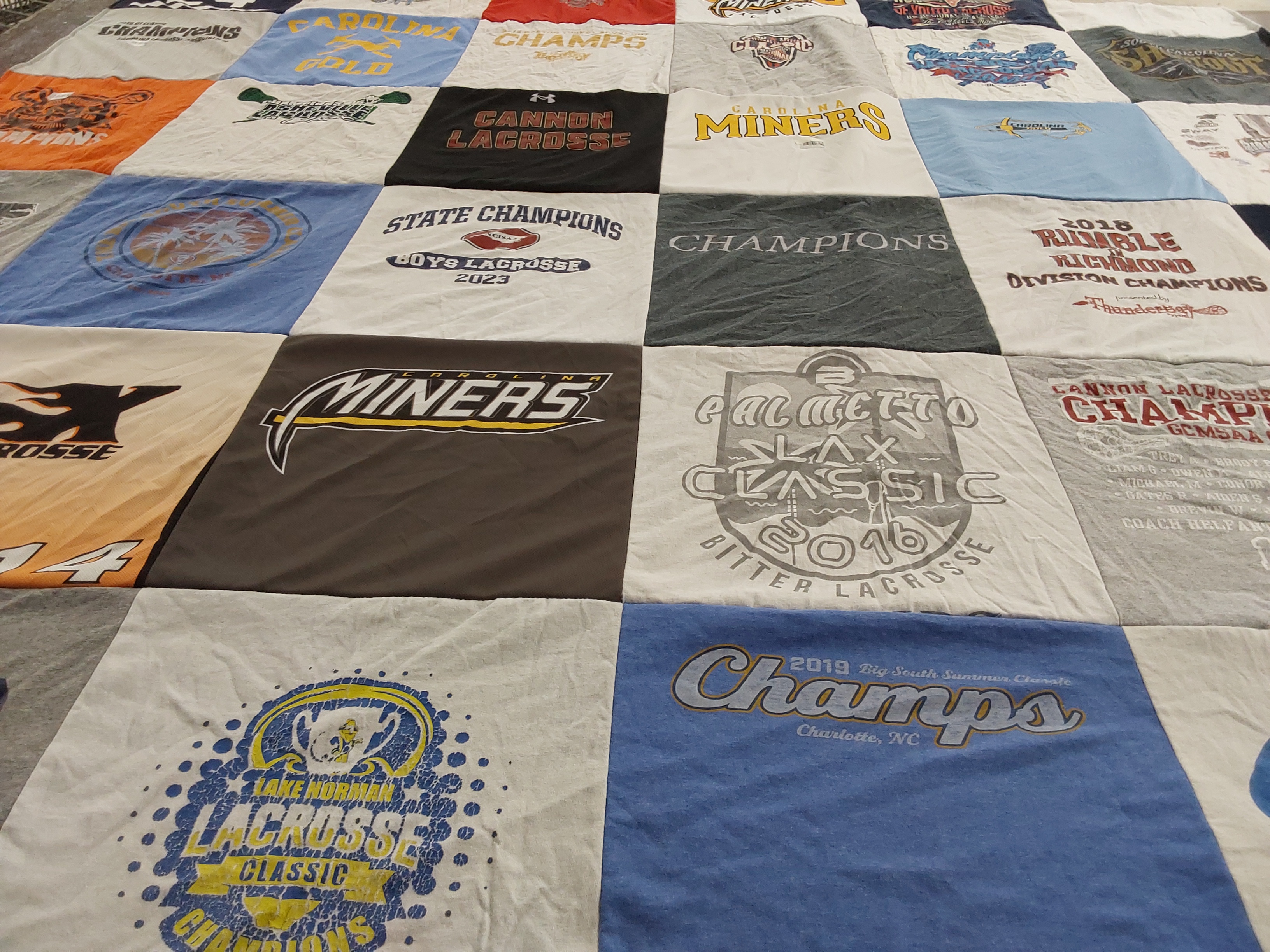 T-shirt quilt featuring carolina miners by Julie from NC